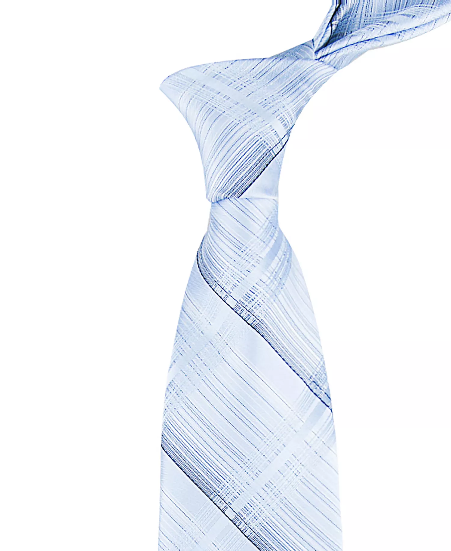 Men's Ansel Shaded Plaid Tie - Light Blue - ONE SIZE