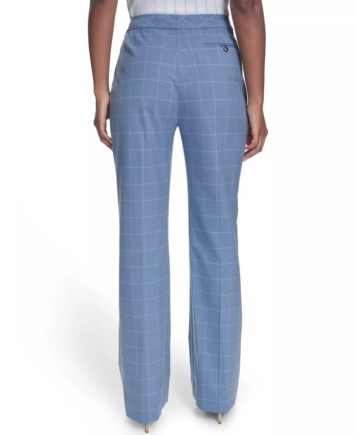 Women's Windowpane Modern Fit Pants - Light Flint/cream - 10