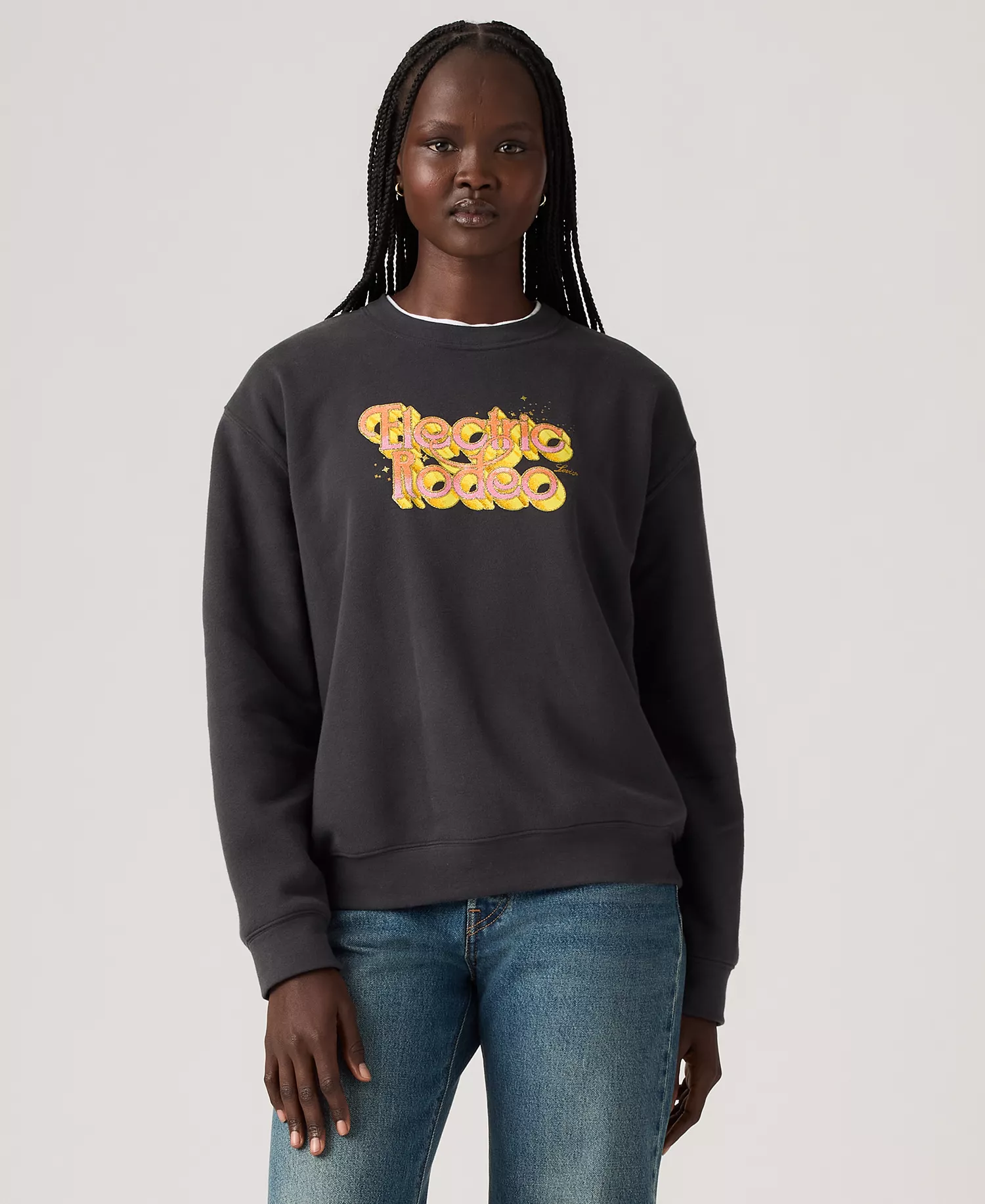 Women's Everyday Crewneck Sweatshirt - Black - L