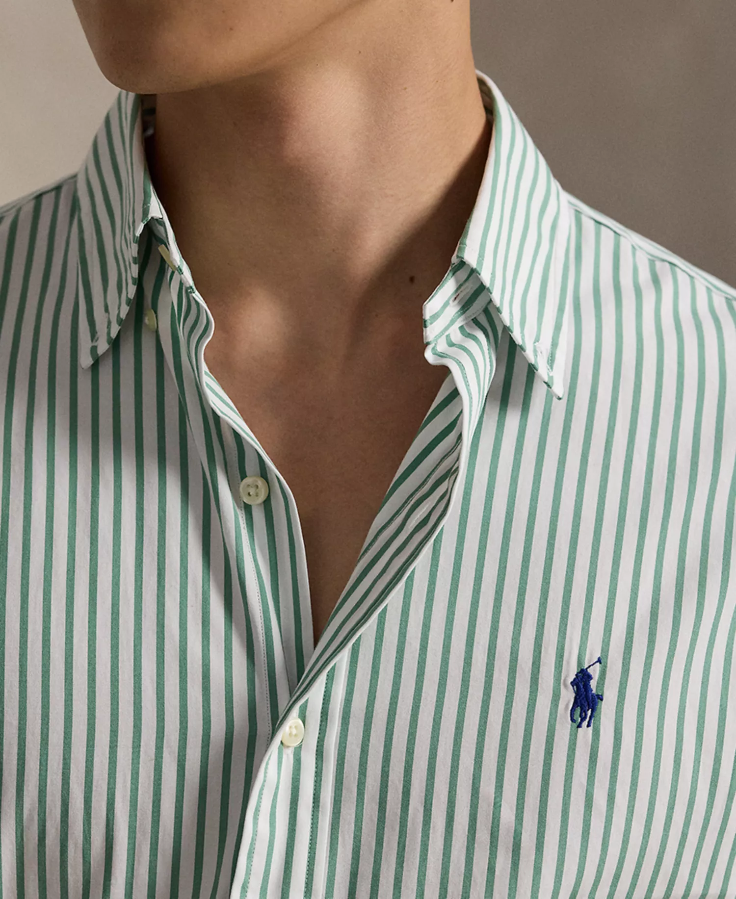 Men's Classic-Fit Striped Poplin Shirt - 7064B White Seafoam - 2XL