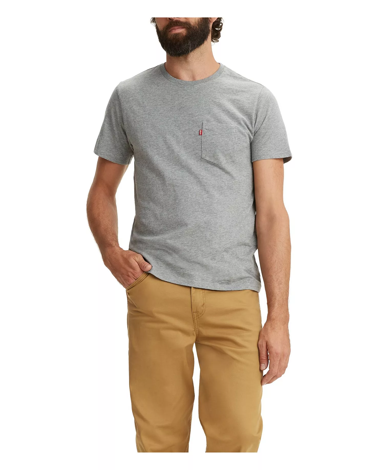Men's Classic Pocket Short-Sleeve Crewneck T-shirt - Chisel Gray Heather - 2XL