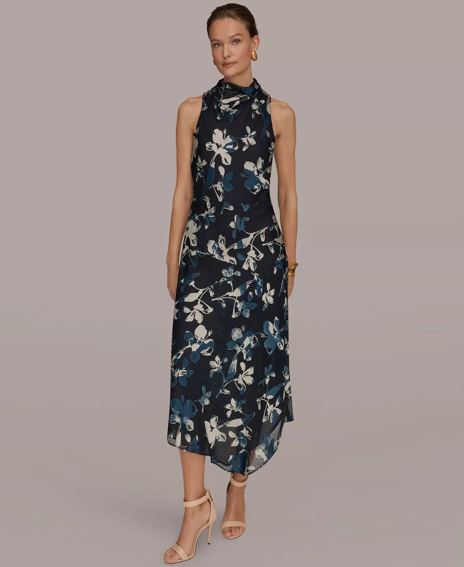Women's Floral Sleeveless Dress - Nightfall Multi - 10