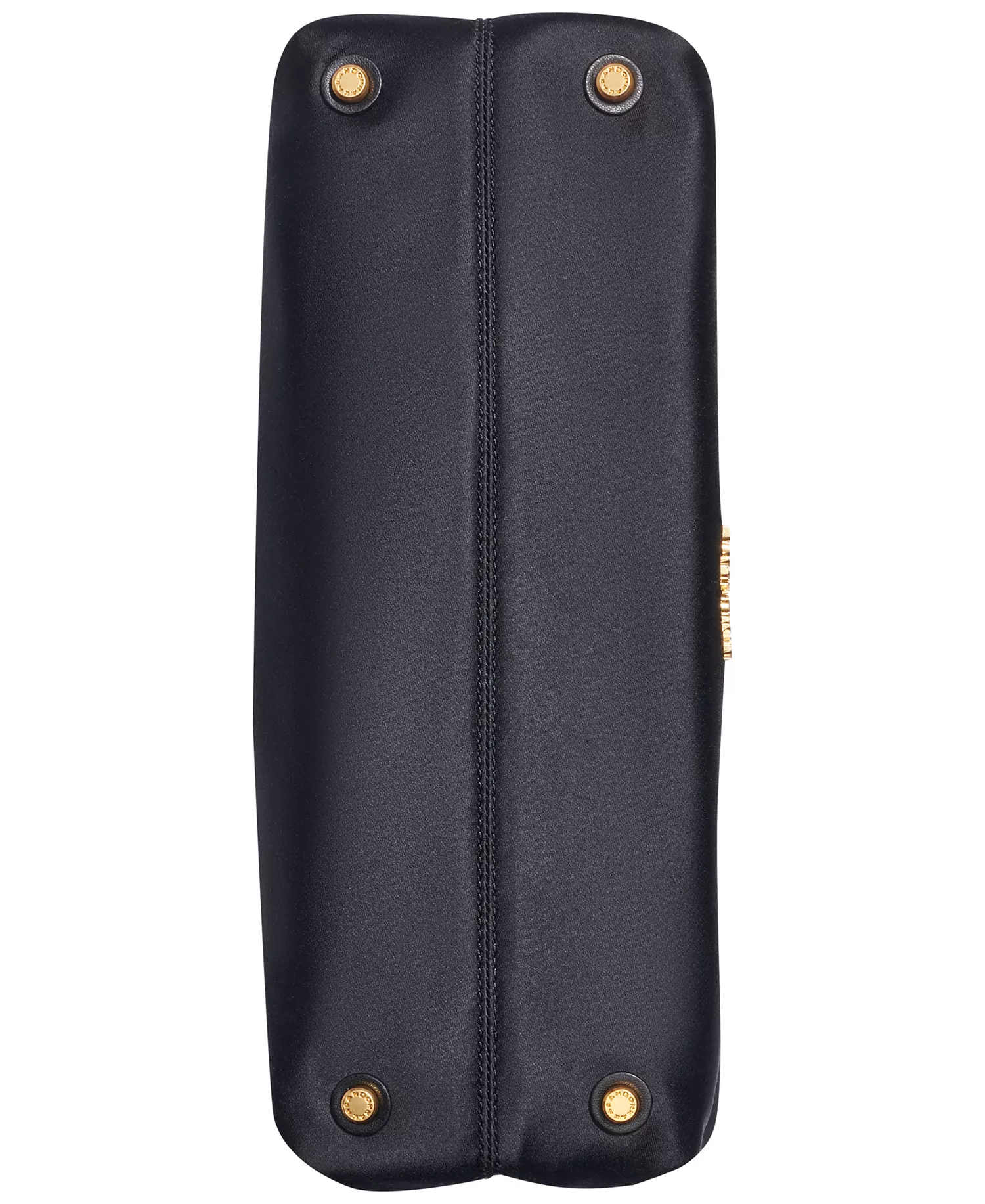 Poplin Satin Medium Clutch Shoulder Bag - Black/Gold - ONE SIZE