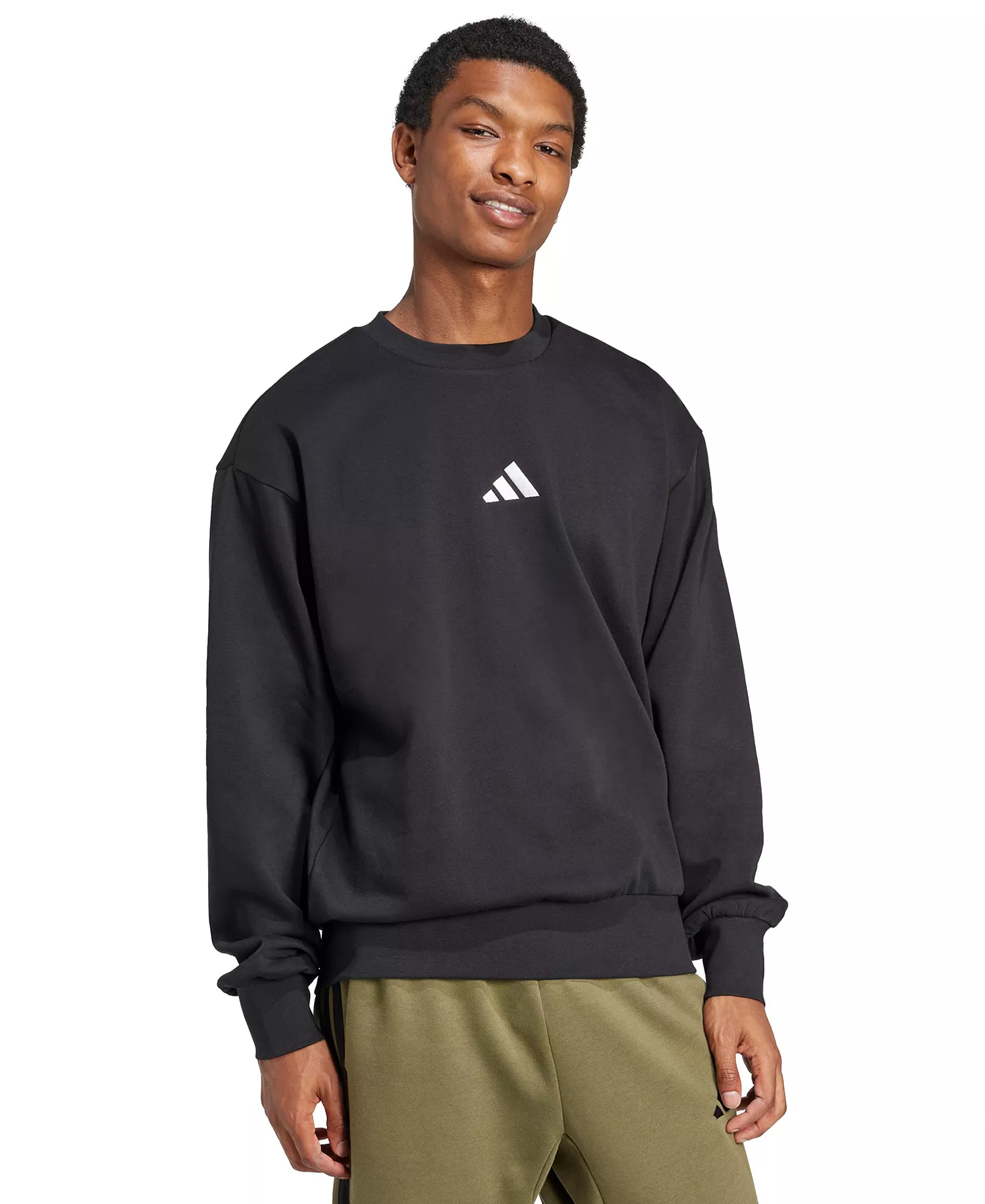 Men's Essentials Feel Cozy Sportswear Crewneck Sweatshirt - Black - 2XL