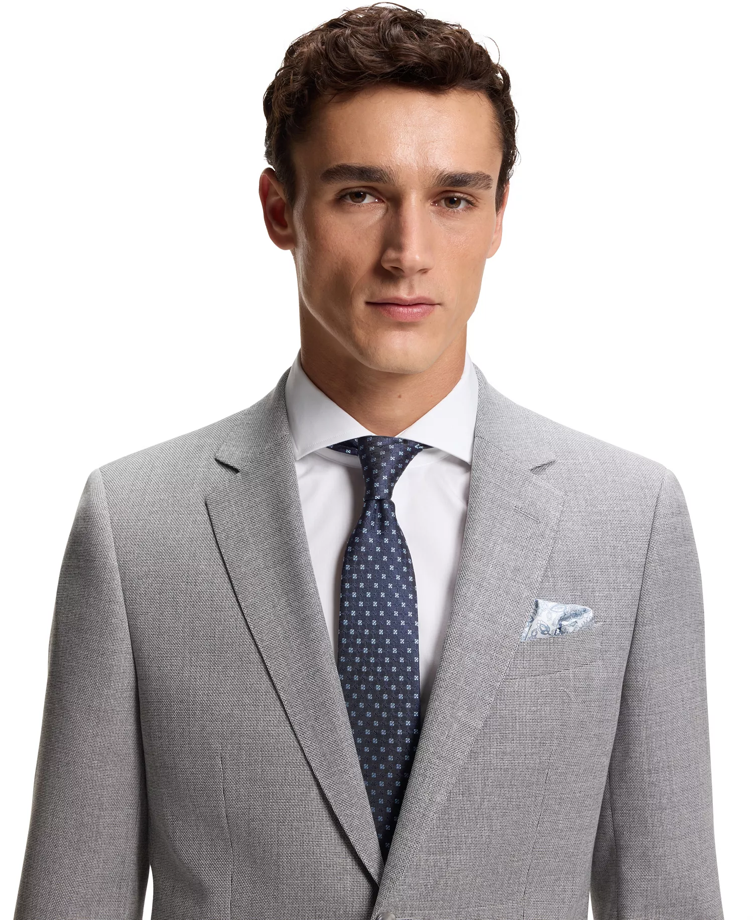 Men's Silk-Blend Jacquard Pattern Tie - Dark Blue - ONE SIZE