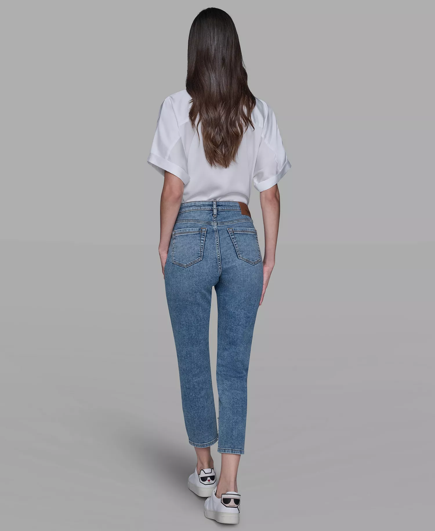 Women's Embellished Mid Rise Ankle Jeans - Blue Star Wash - 10