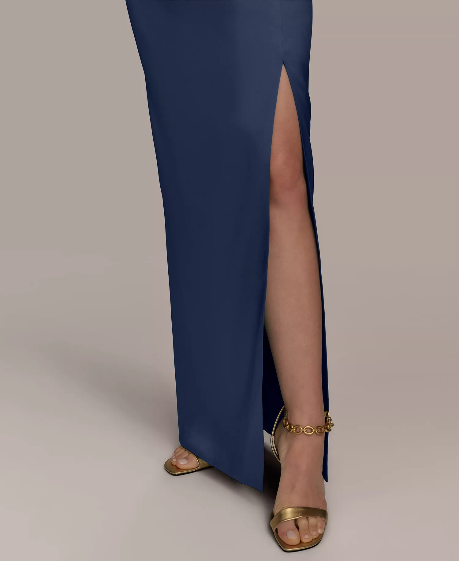 Women's Ruched Strapless Gown - INDIGO - 10