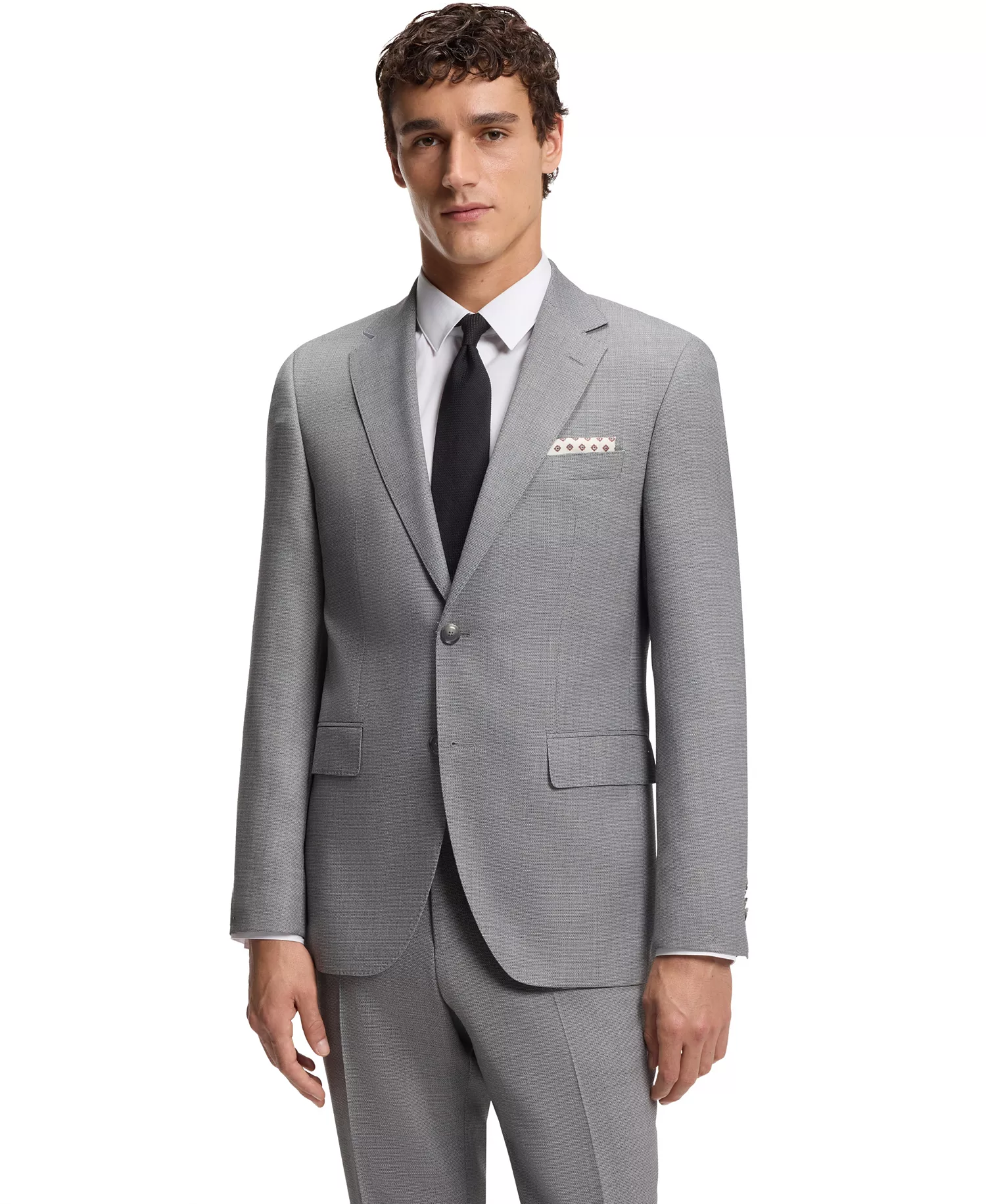 Men's Cotton Silk Structured Tie - Black - ONE SIZE