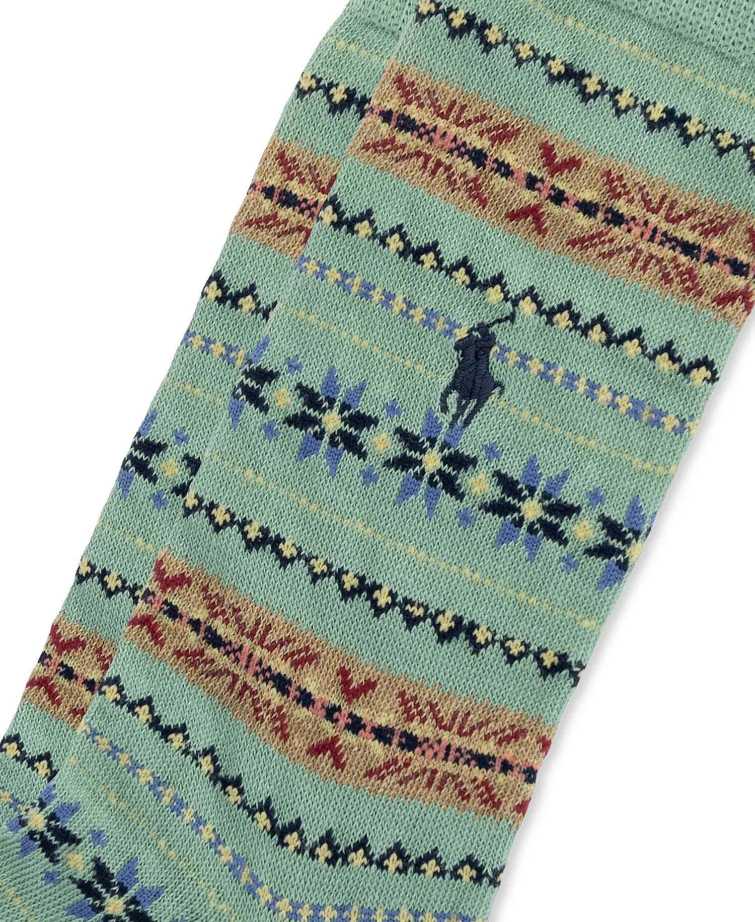 Men's Hyde Park Fair Isle Detail Socks - Lightt Green - 10-13