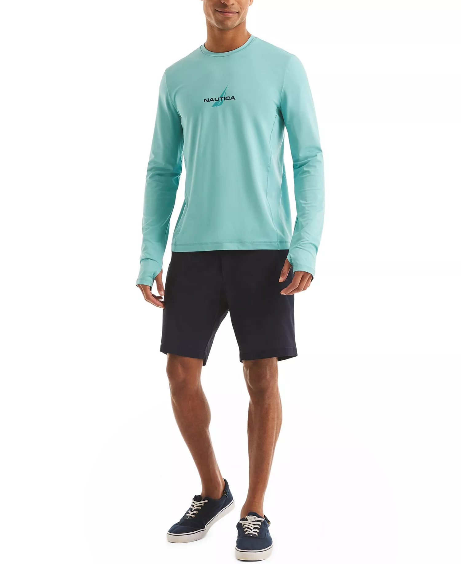 Men's Long-Sleeve Rash Guard - Aqua Wave - 2XL