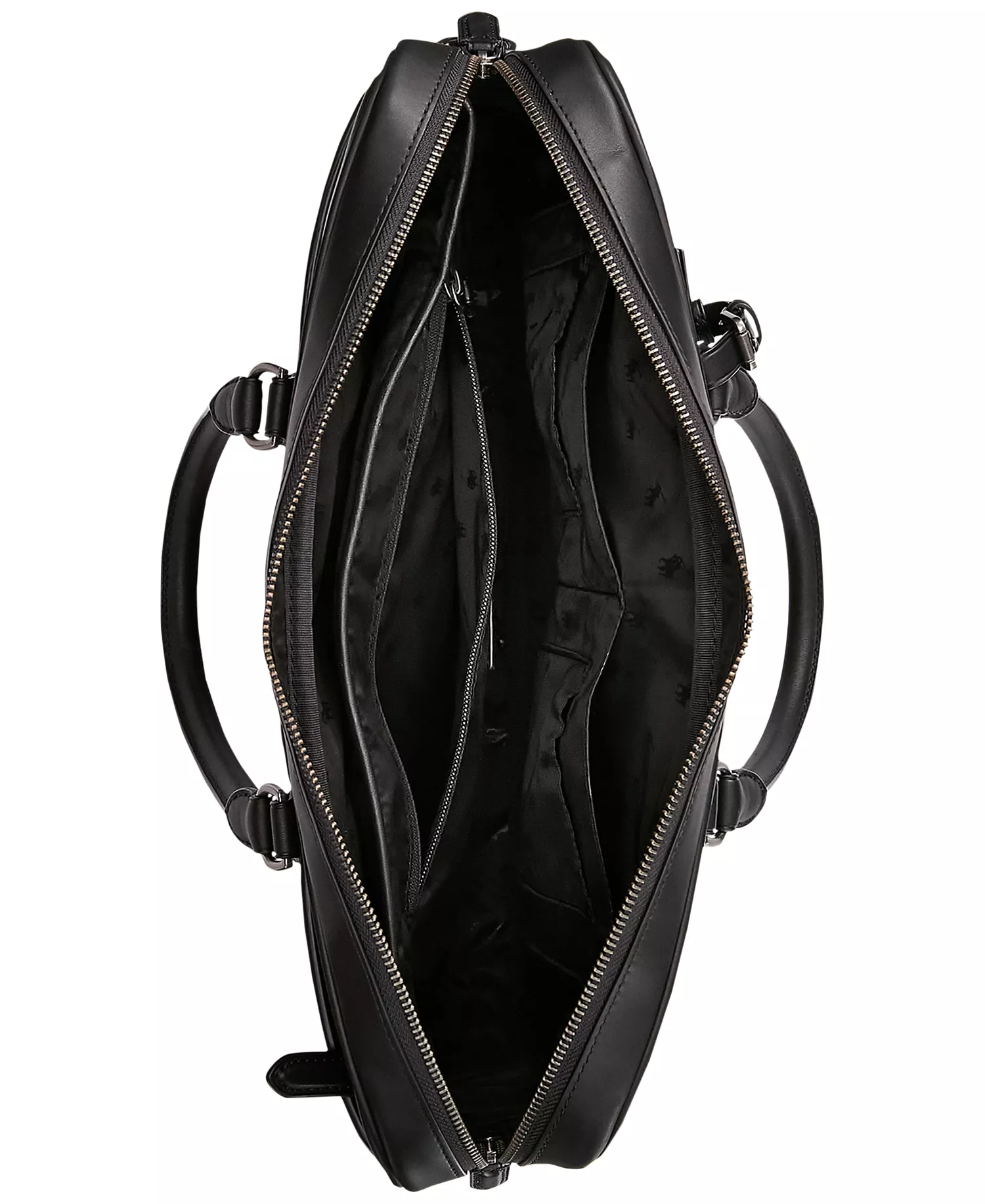 Men's Leather Briefcase Bag - Black - No Size