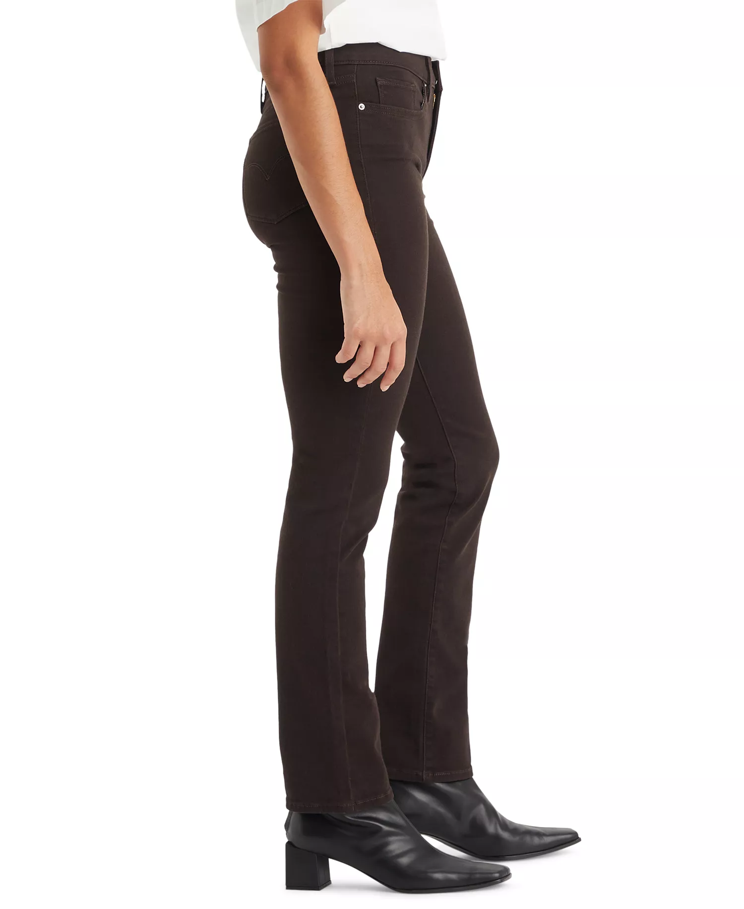 314 Shaping Slimming Straight Leg Mid Rise Jeans - Mole - 26