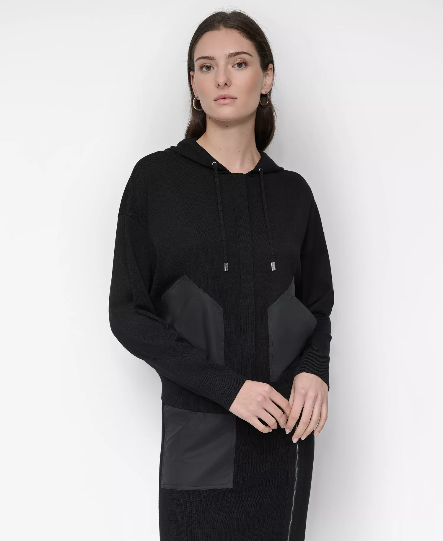 Women's Hooded Sweater  - Black - L