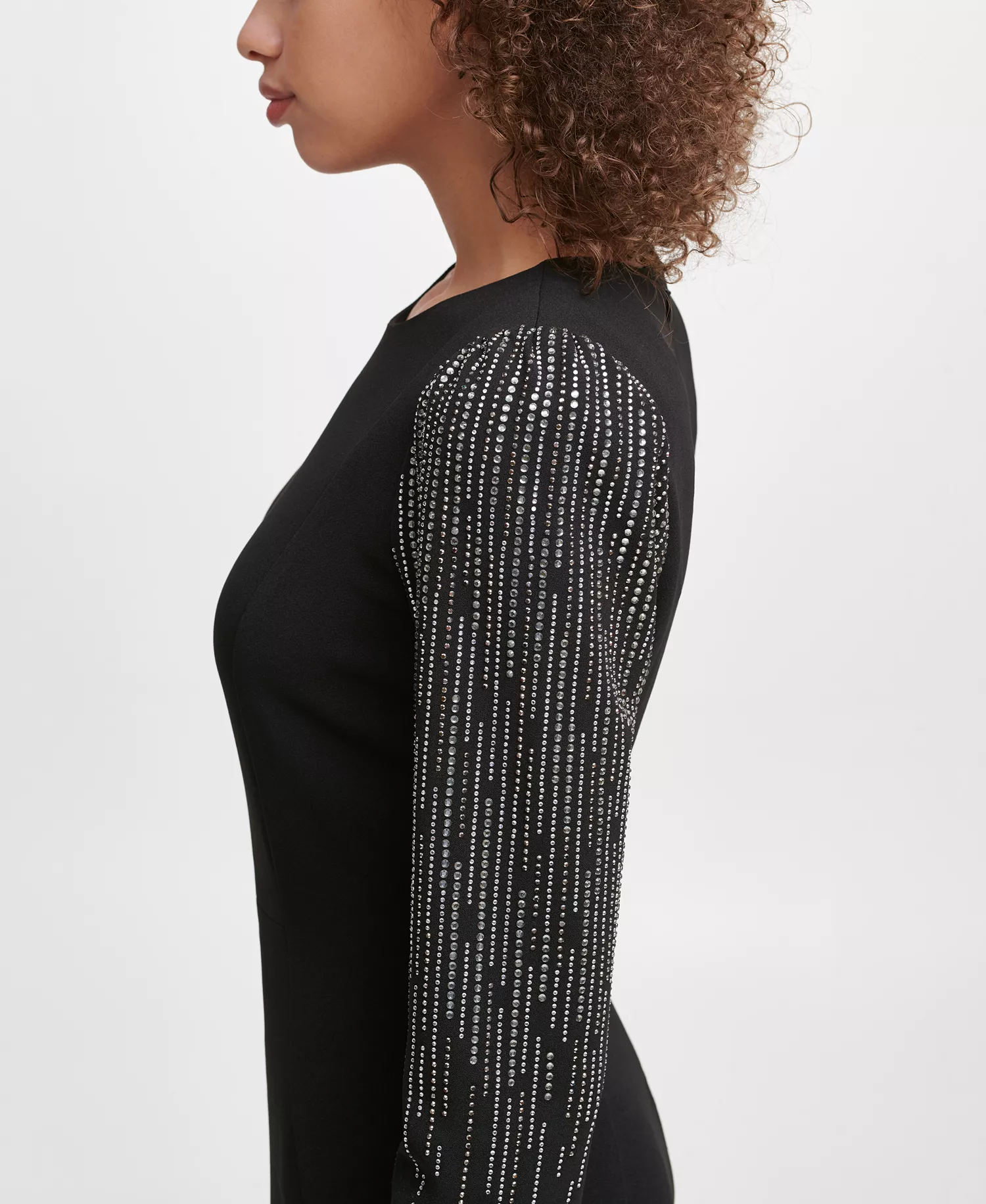Women's Bling Sleeve Sheath Dress - Black - 6