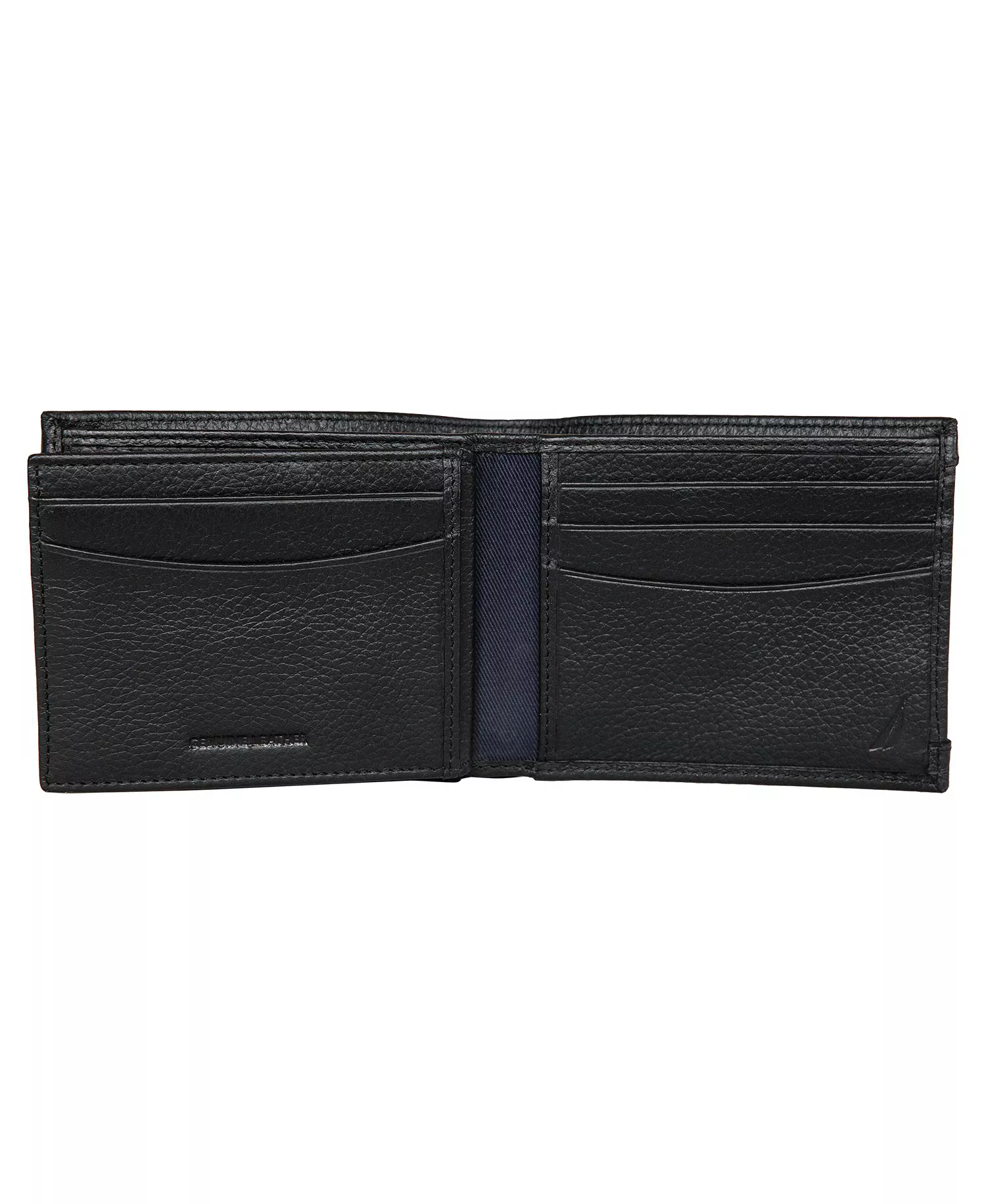 Men's Logo Rubber Leather Bifold Wallet - Black - ONE SIZE