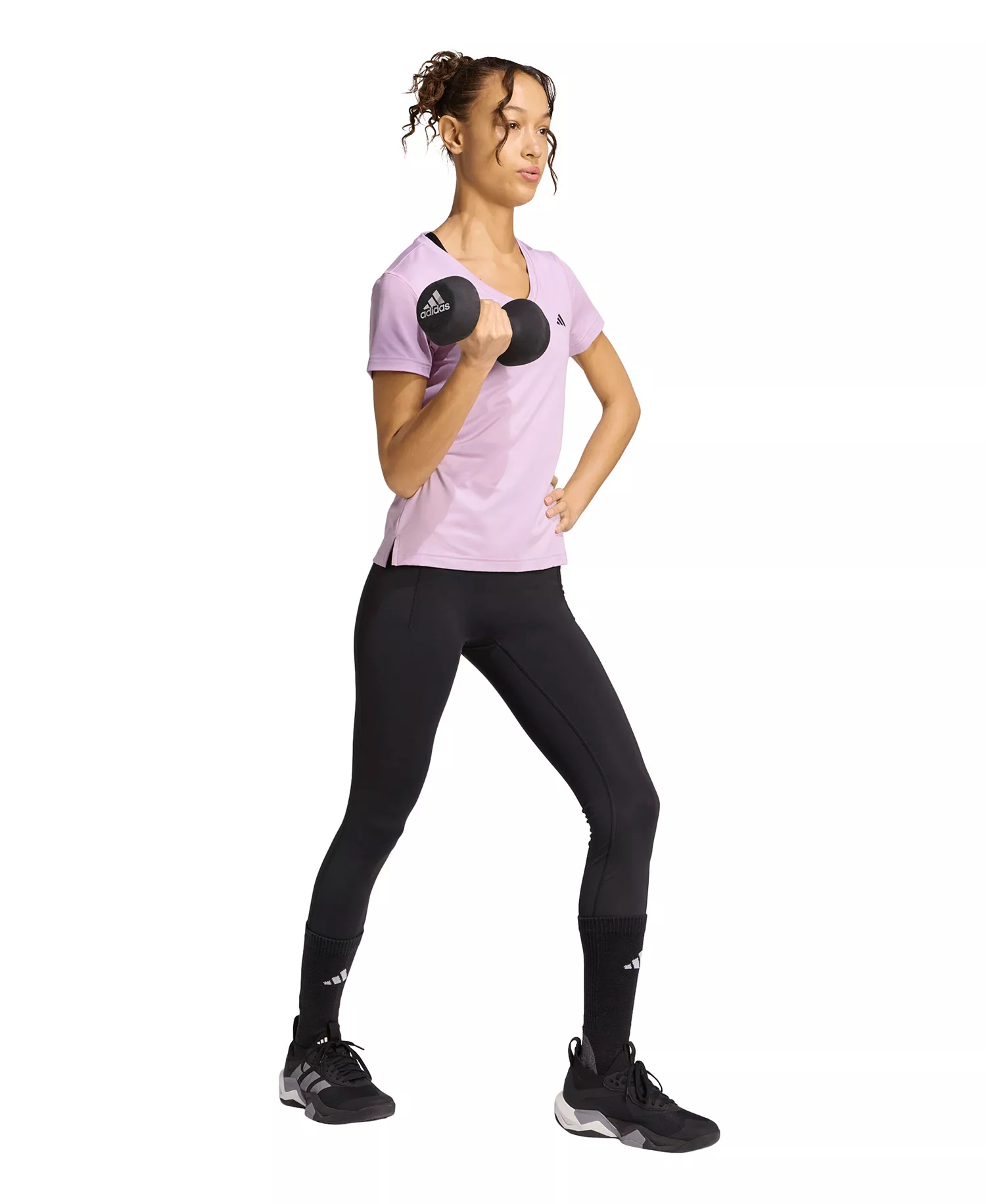 Women's Workout Essentials V-Neck T-Shirt - Black - L