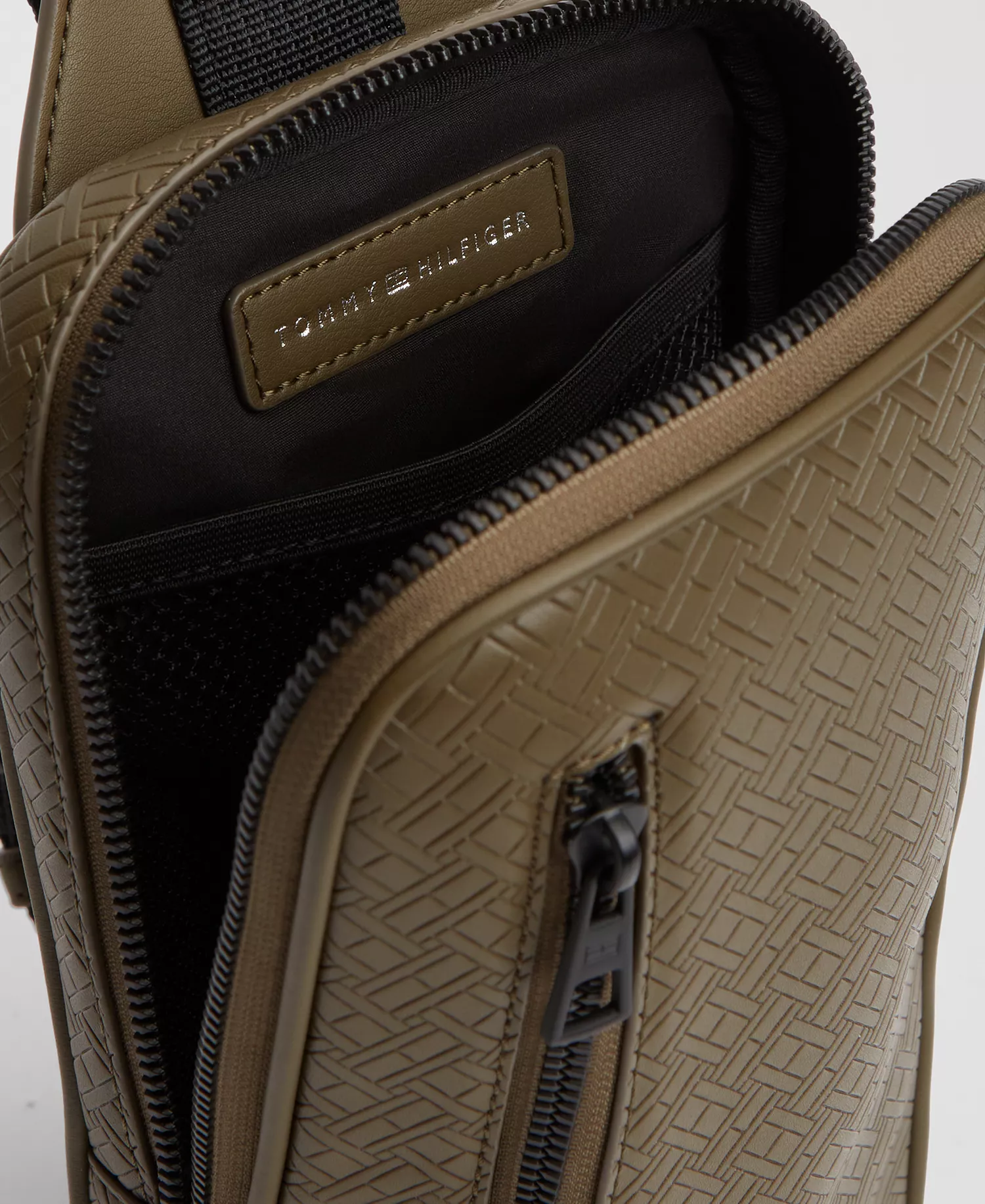 Men's Embossed Flag Sling Bag - Brown - No Size