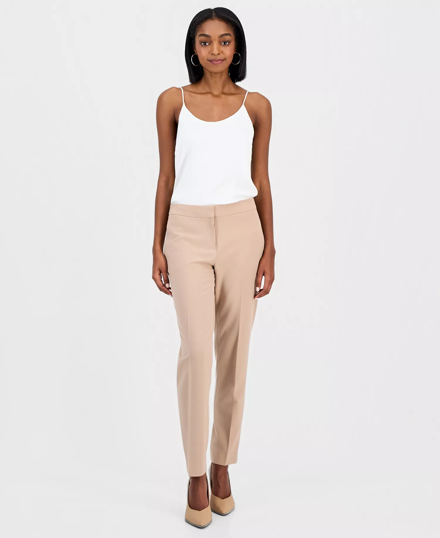 Women's Bi-Stretch Straight-Leg Dress Pants, Created for Macy's - Barley Field - 0