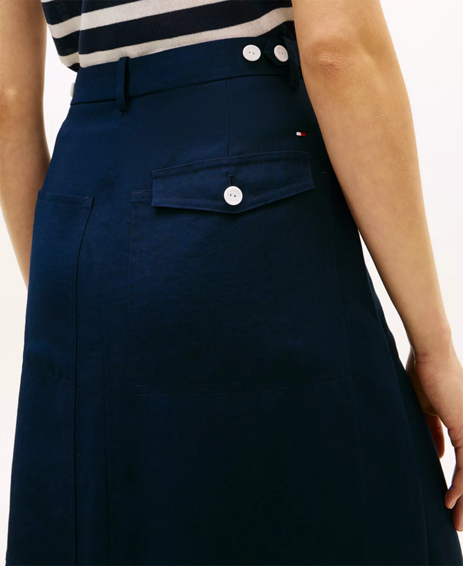 Women's Tailored Utility Knee Midi Skirt - Dark Night Navy - 34