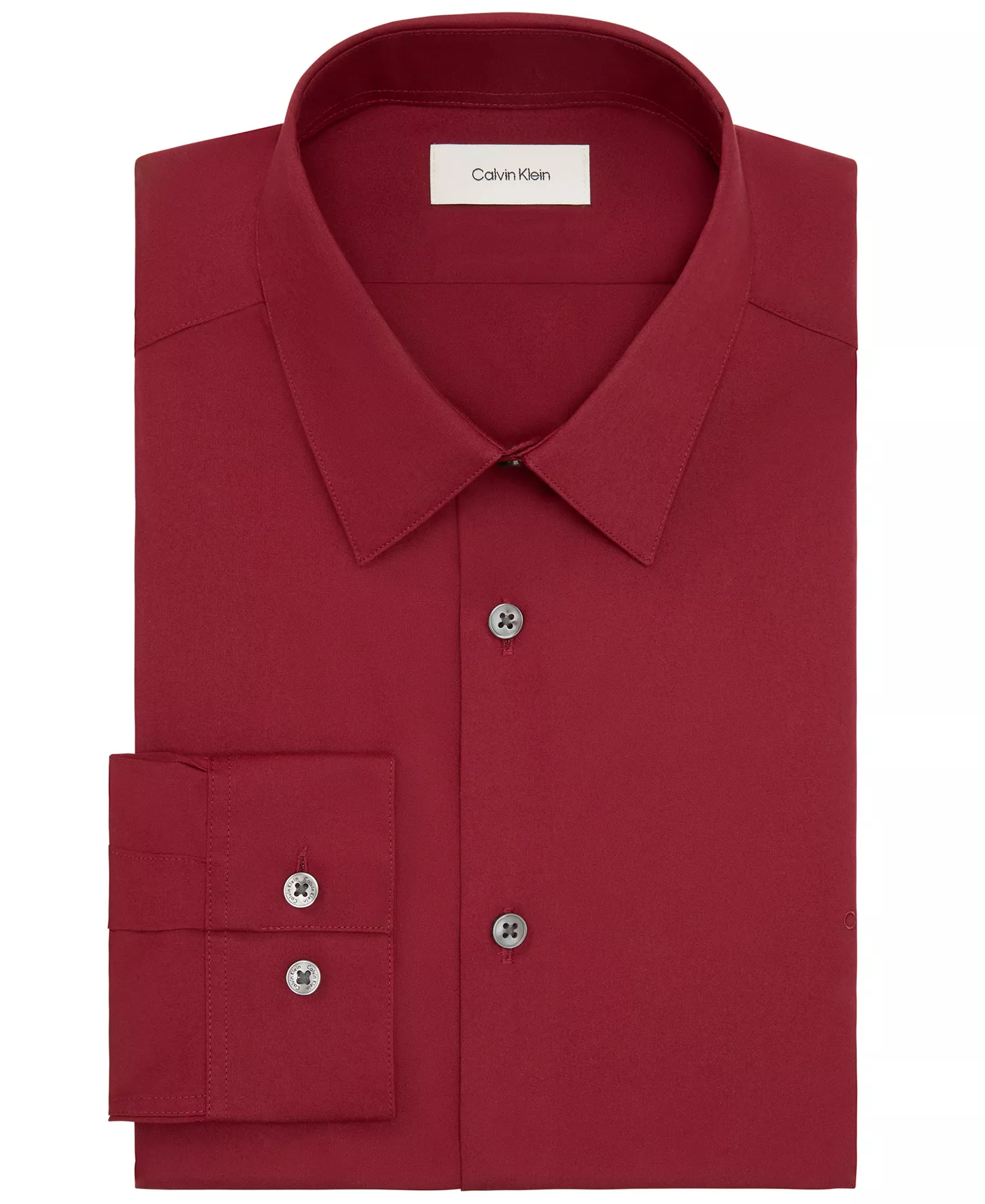 Men's Slim Fit Flex Collar Dress Shirt - Bordeaux - 14 32/33