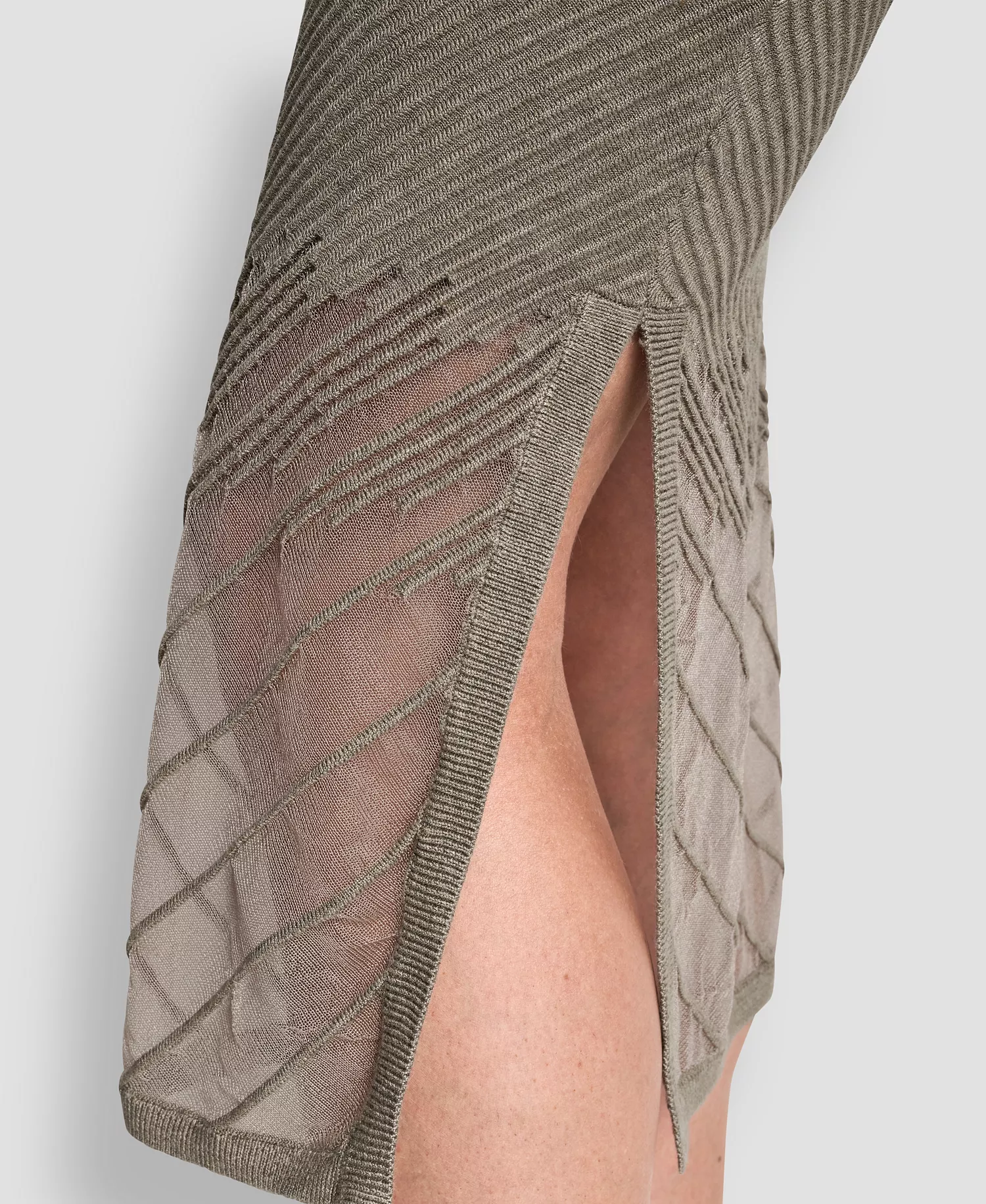 Women's Ribbed Midi Skirt - City Taupe Heather - L