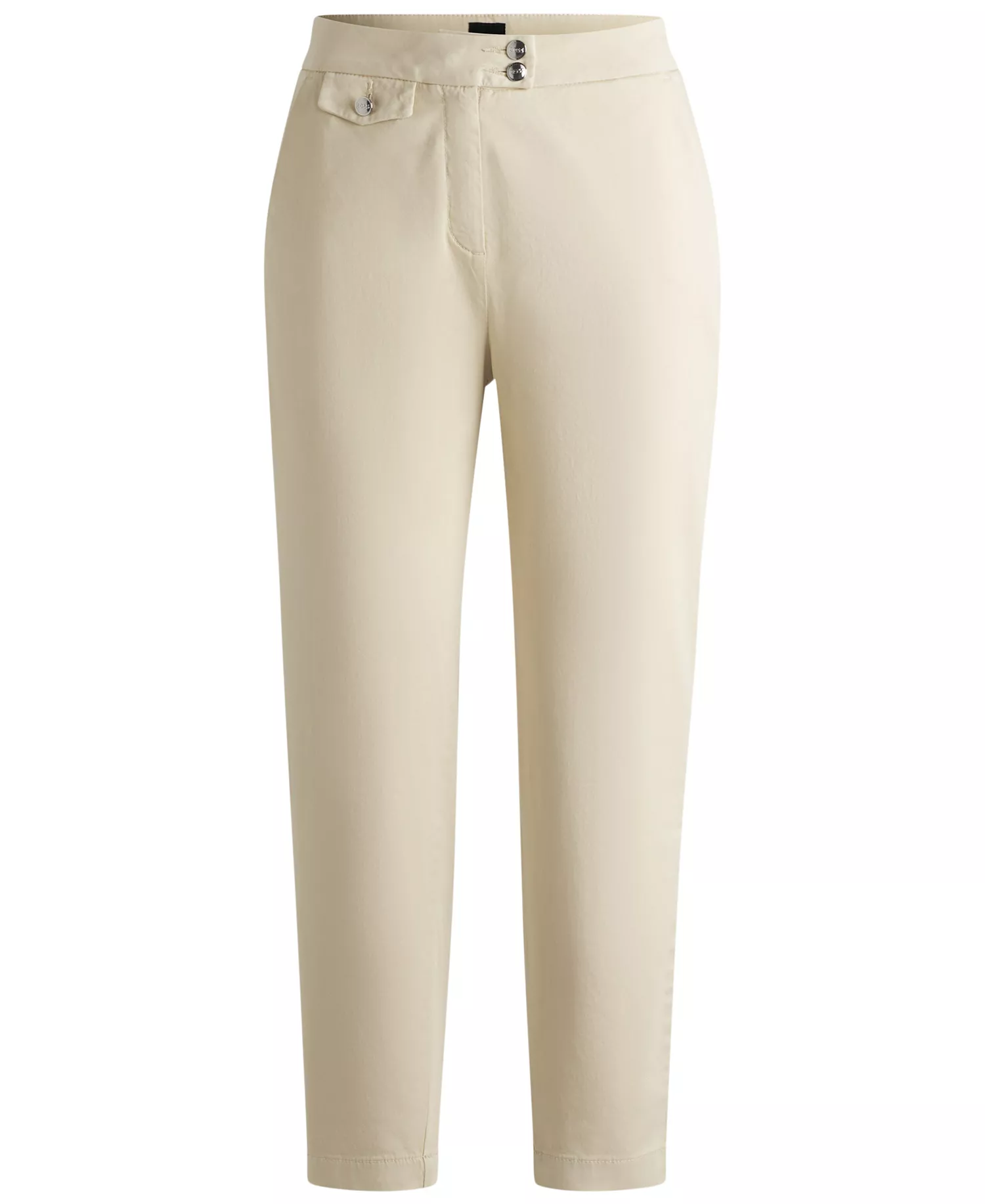 Women's Casual Satin Chino Pants - Open Beige - 0