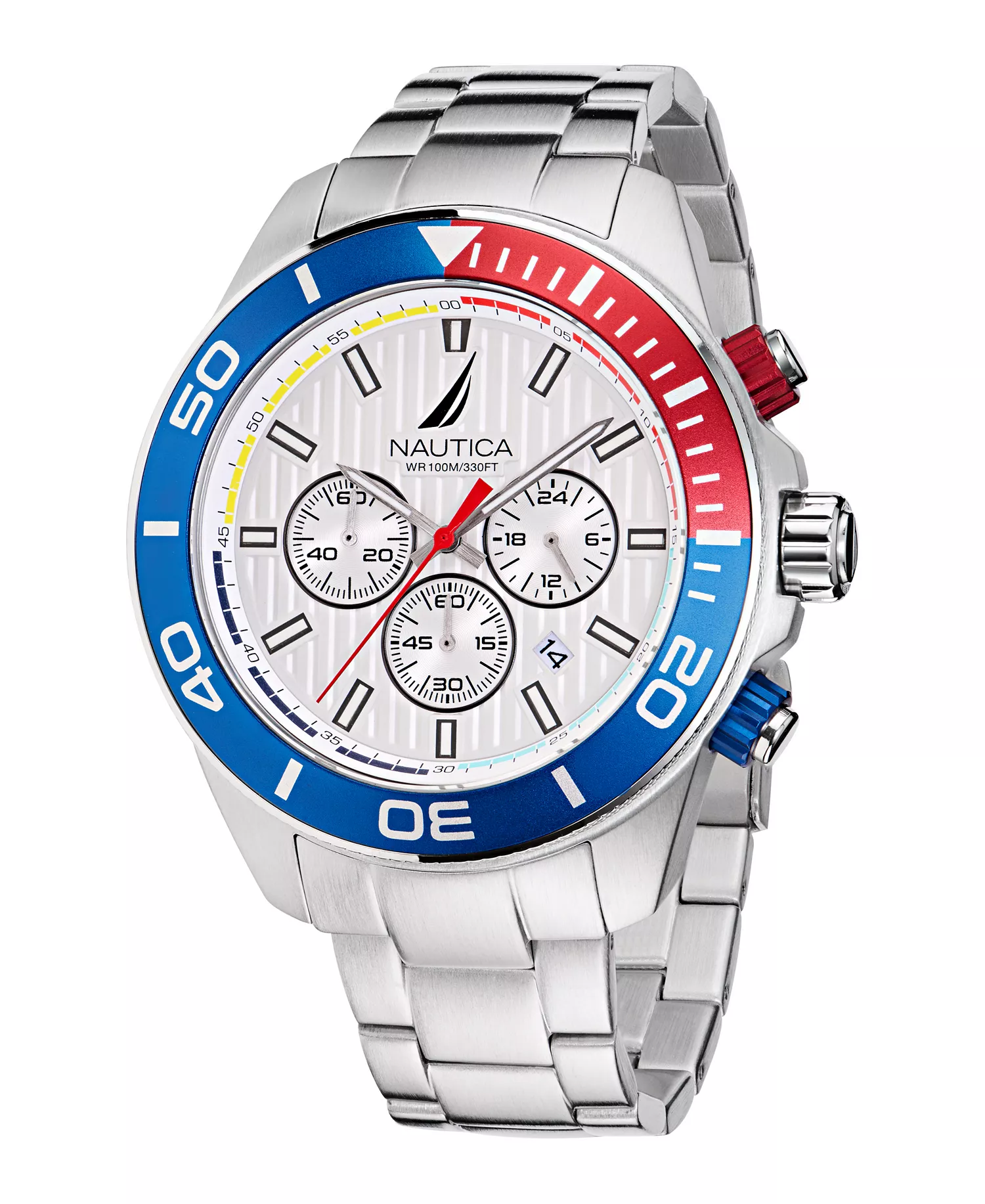 Men's Chronograph Silver-Tone Stainless Steel Watch Set, 48mm - Silver-Tone - NO SIZE