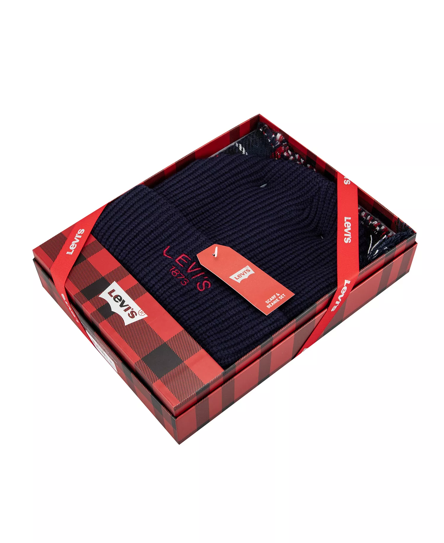 Men's 2-Piece Beanie and Scarf Set - Navy - NO SIZE