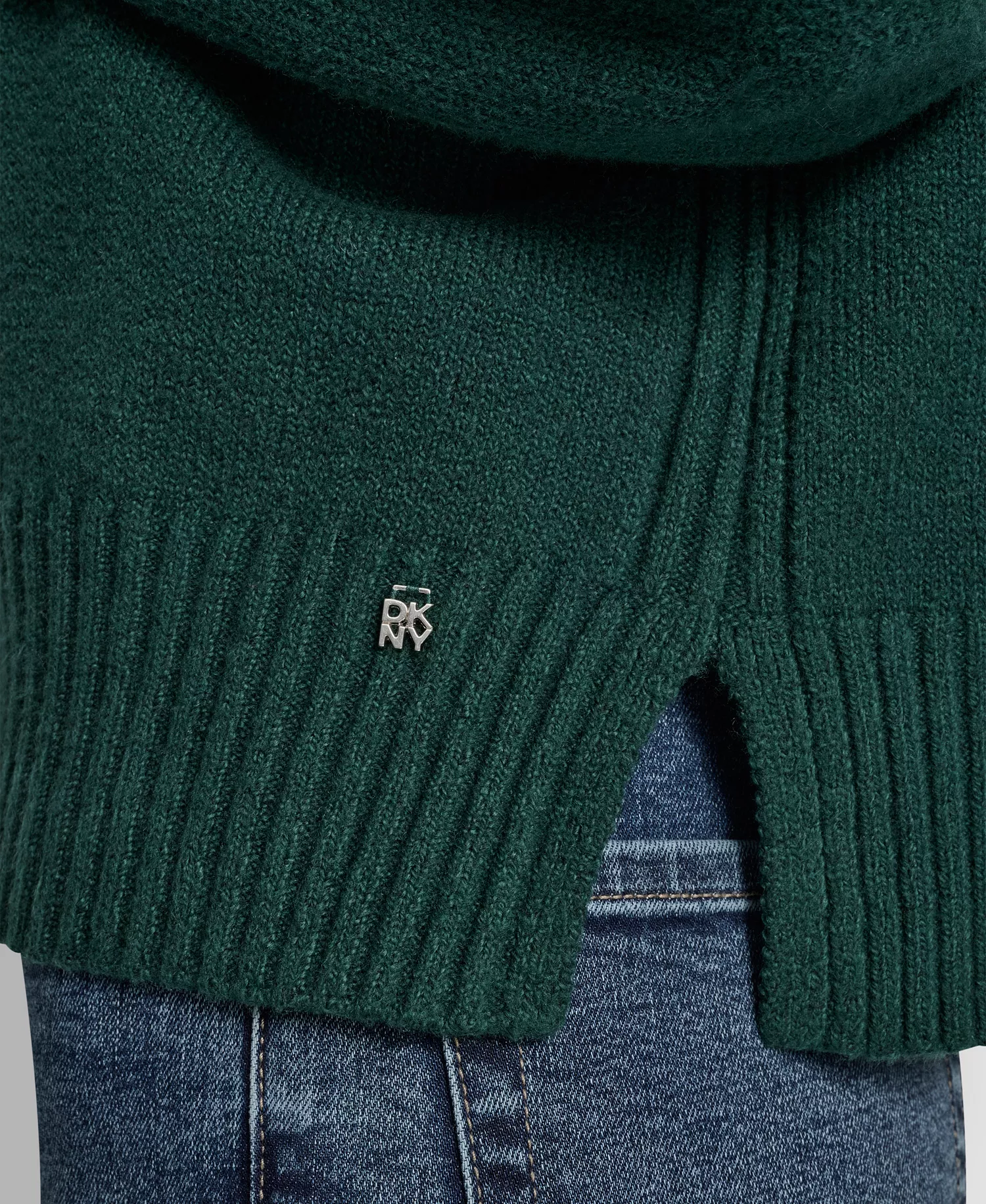 Women's Long Sleeve Bell Sleeve Relaxed Crew Neck Sweater - Cool Pine - L