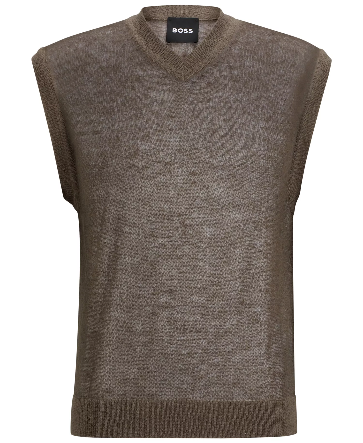 Men's Regular Fit Wool-Blend Sleeveless Sweater - Open Beige - M