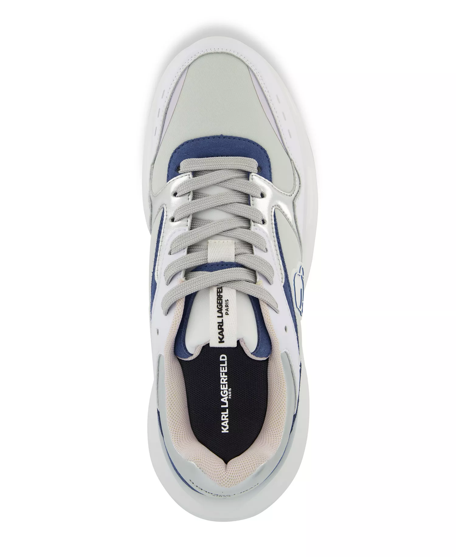 Men's Side Logo Head Patch Running Sneakers - Blue, White, Black - 11.5