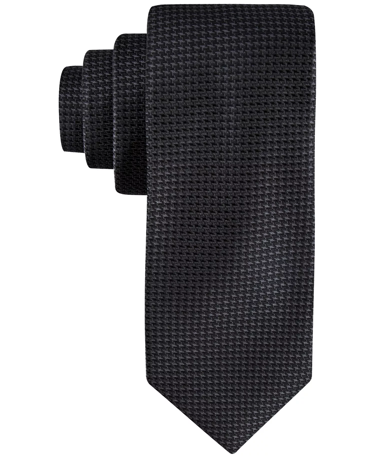 Men's Indigo Houndstooth Tie - Black - ONE SIZE