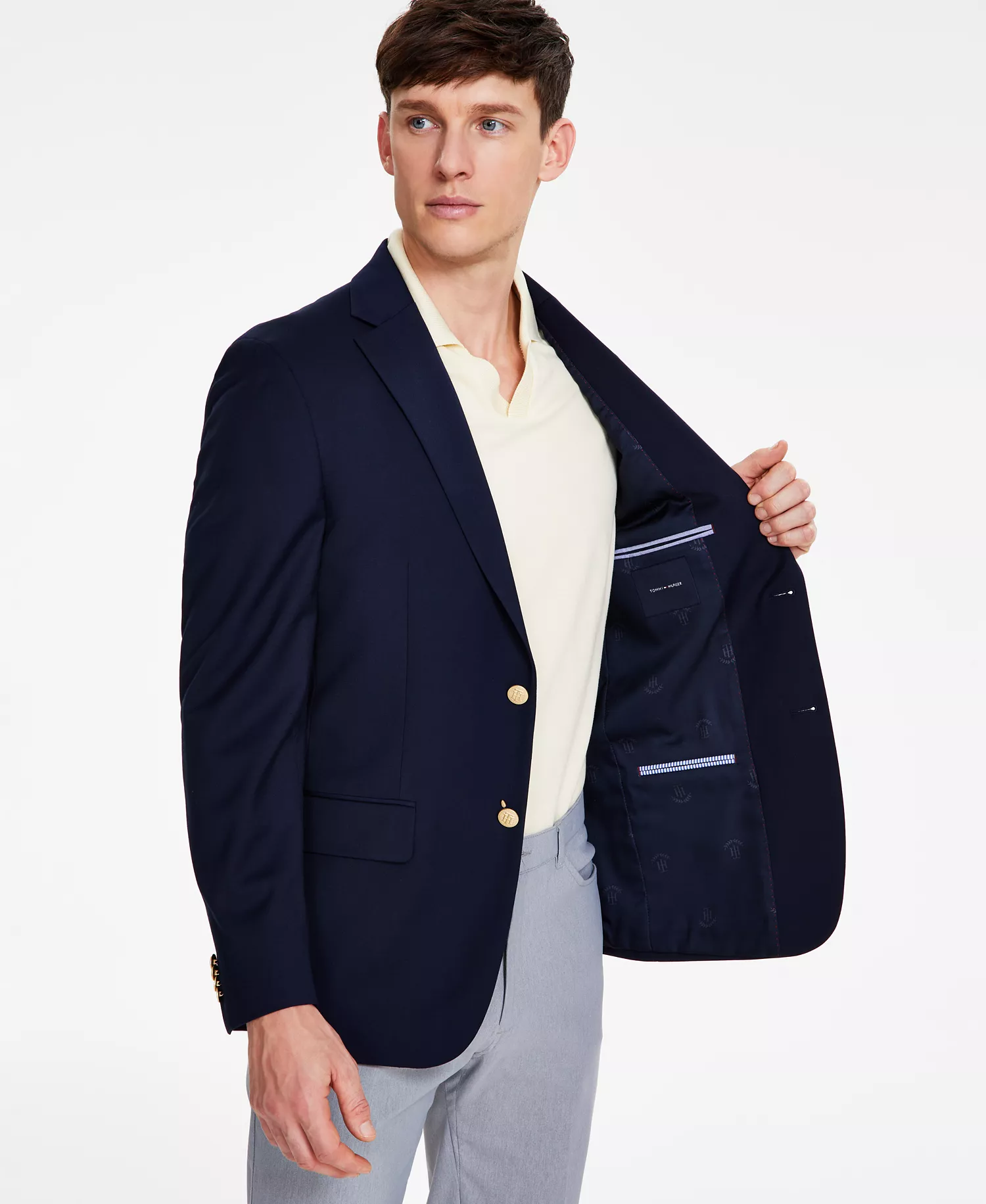 Men's Modern-Fit Solid Navy Blazer - Navy - 36R