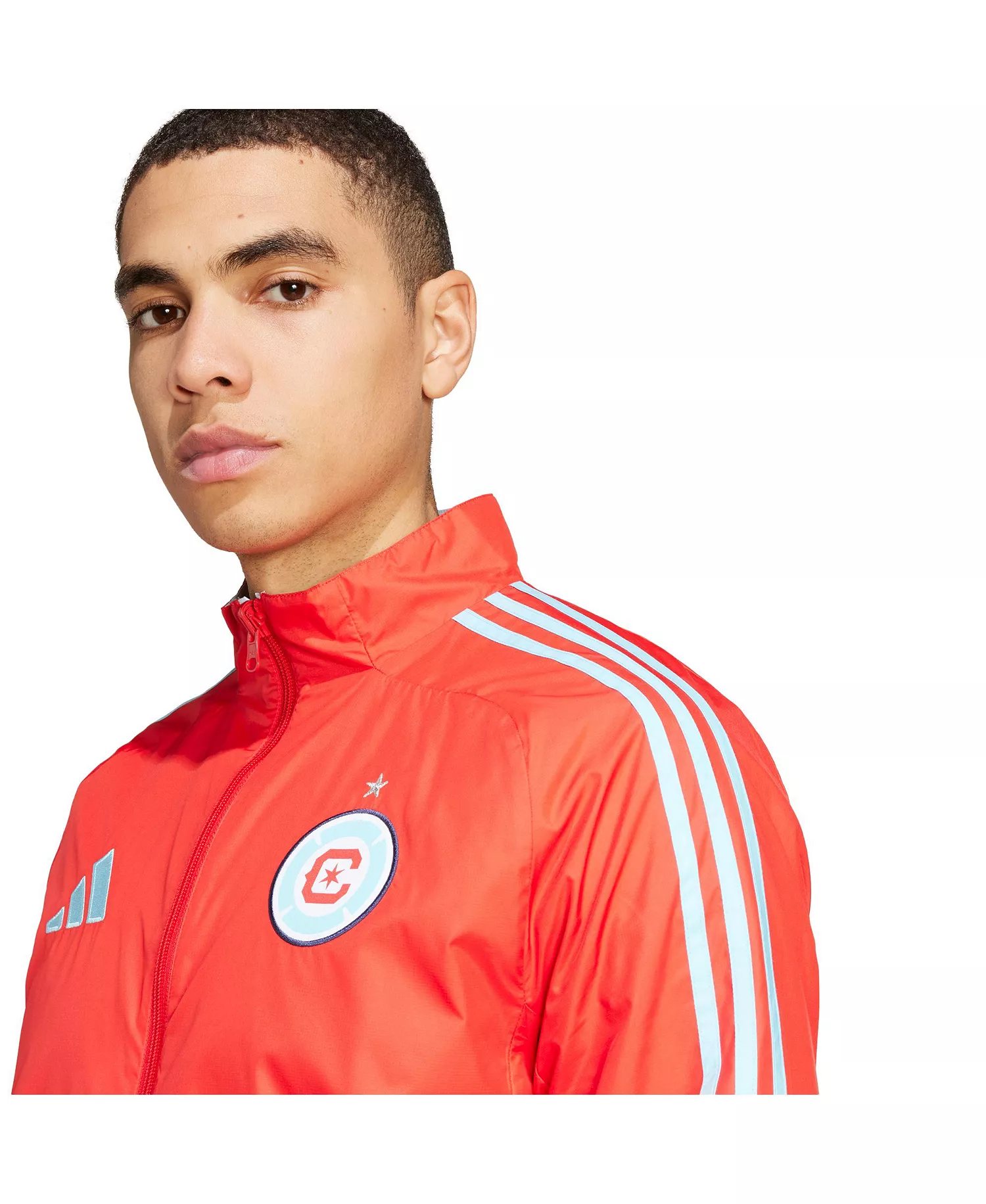 Men's Red/Light Blue Chicago Fire 2025 Anthem Reversible Full-Zip Jacket - Red, Light Blue - L