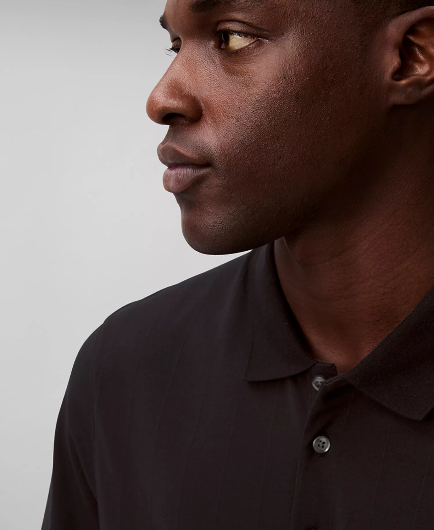 Men’s Short Sleeve Stretch Jacquard Polo Shirt - Black - 2XL