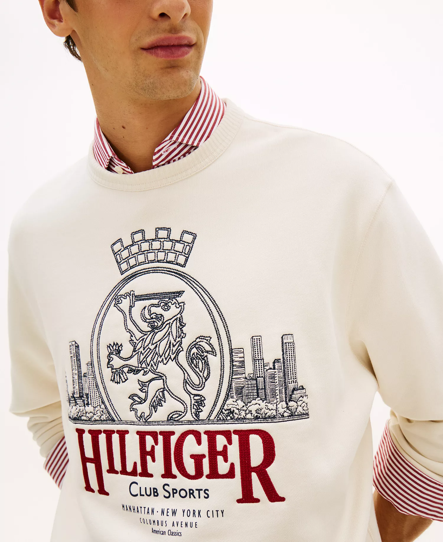 Men's Crewneck Heritage Series Crest Sweatshirt - Ivory Petal - L