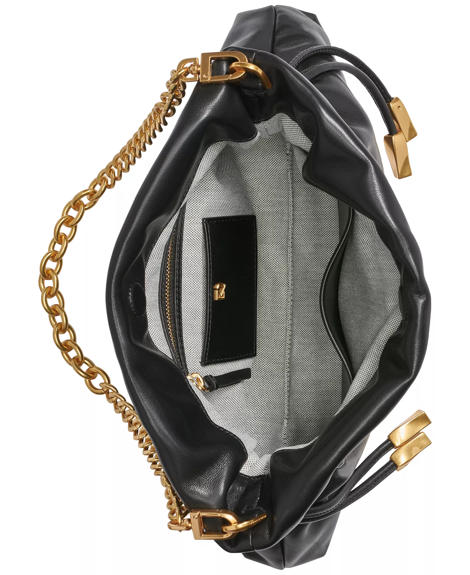 Southold Leather Clutch with Chain Strap - Black/gold - NO SIZE
