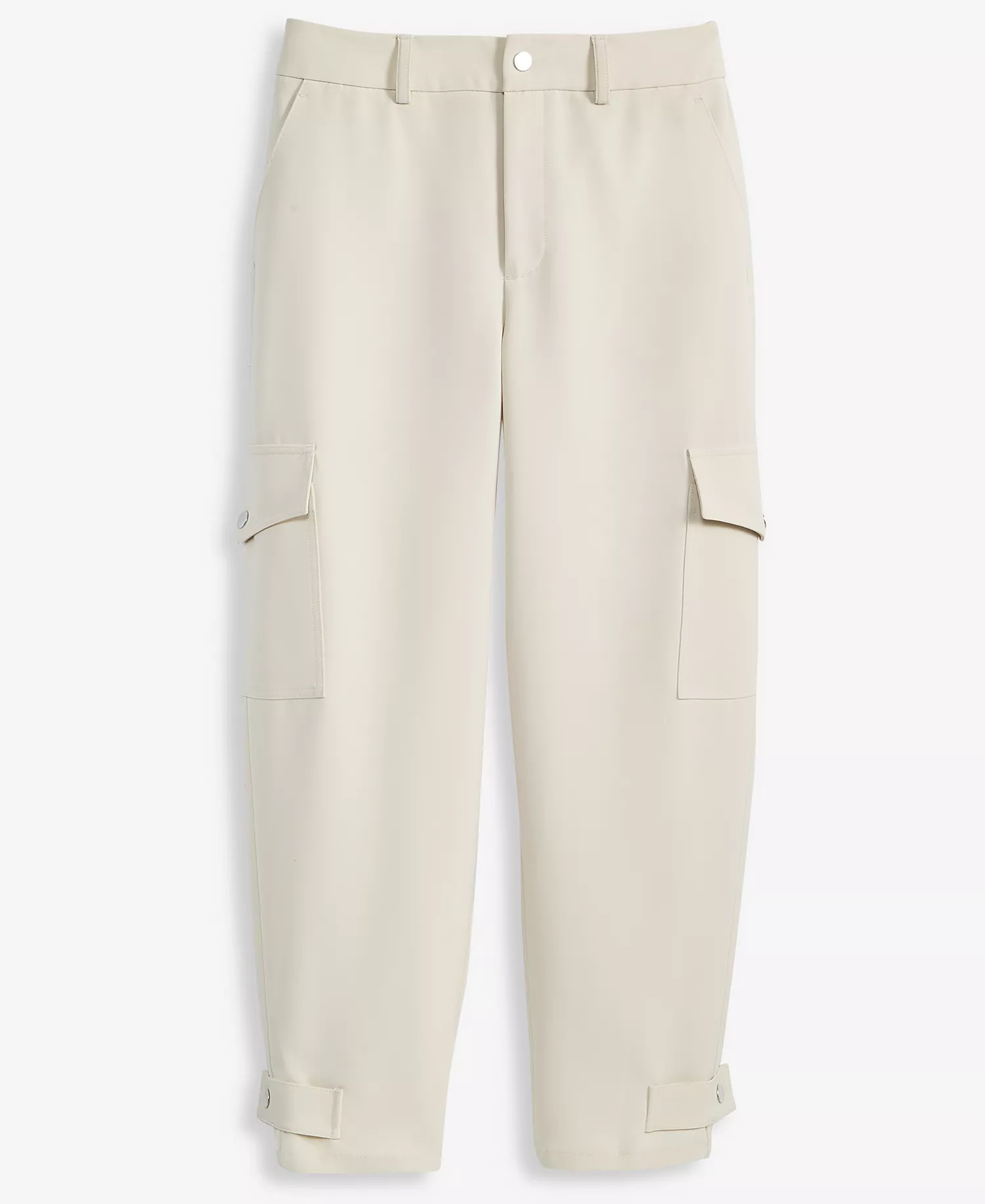 Petite High-Rise Cargo Pants, Created for Macy's - Soft Cream - 0P