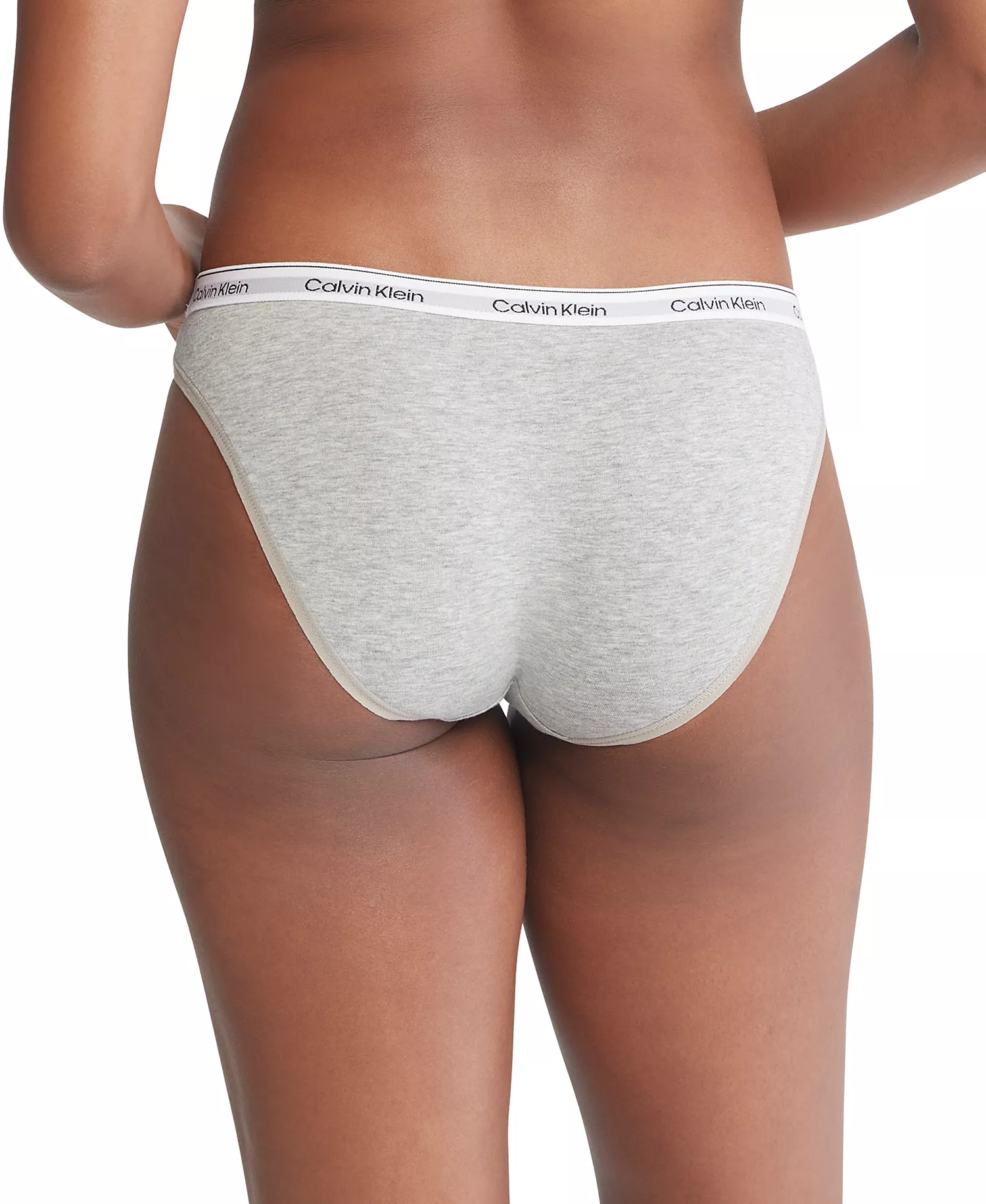 Women's Modern Logo Bikini Underwear 3-Pack QD5207 - Black/White/Gray Heather - L