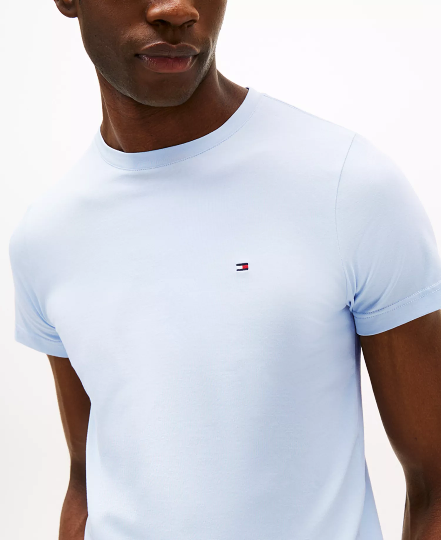 Men's Stretch Cotton Slim-Fit T-Shirt - Breezy Blue - 3XL