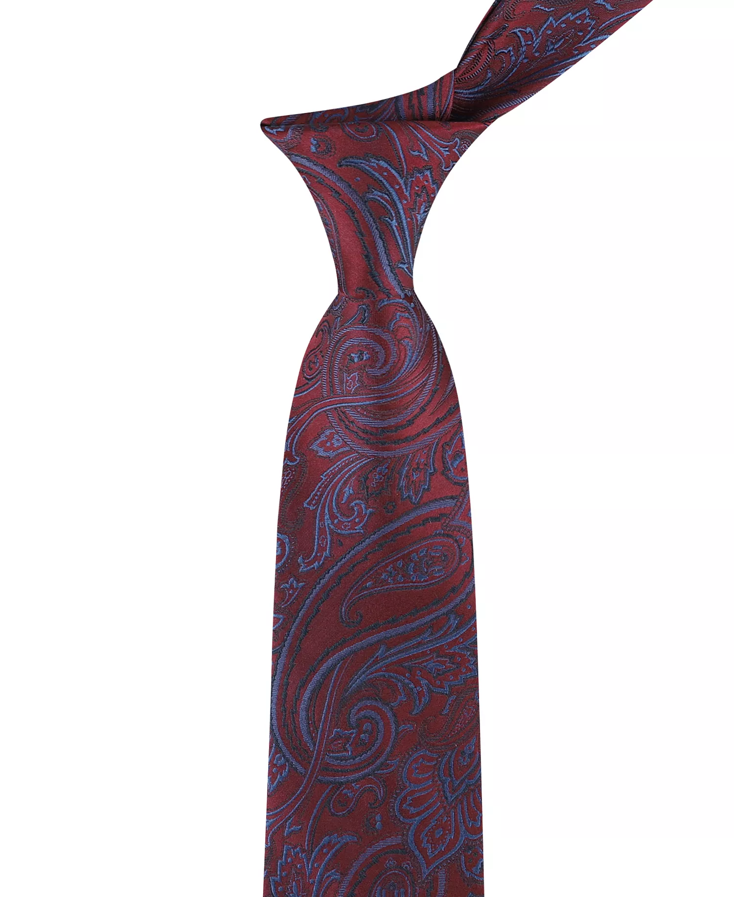 Men's Silky Paisley Pattern Classic Tie - Red - ONE SIZE