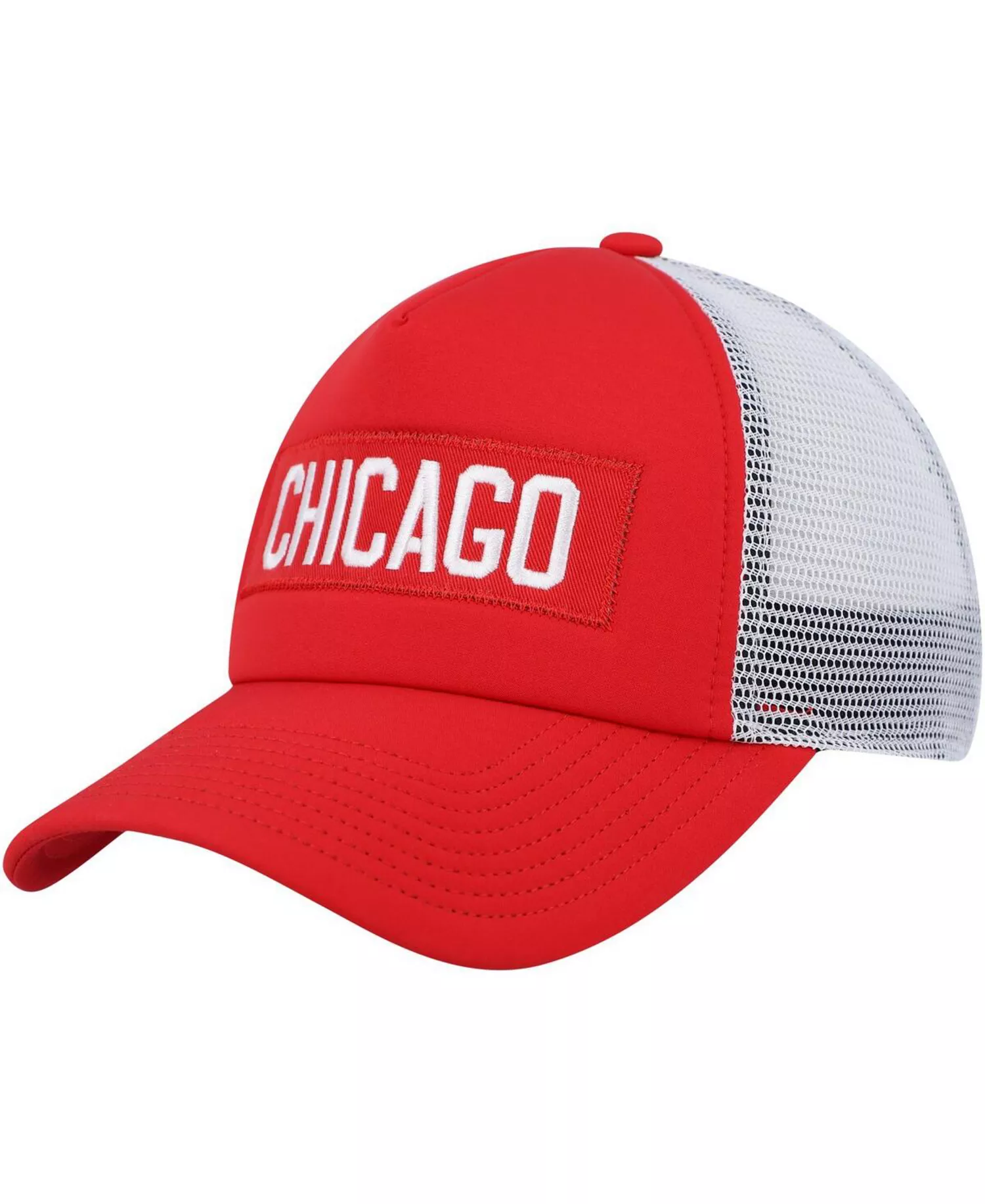 Men's Red, White Chicago Blackhawks Team Plate Trucker Snapback Hat - Red, White - One Size Fits All