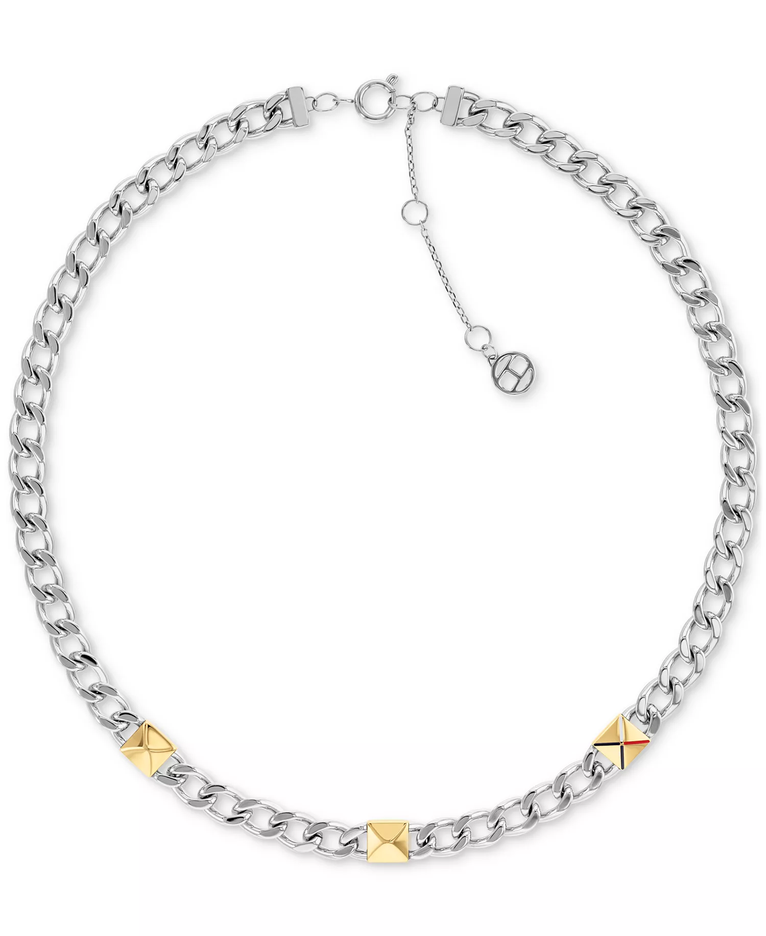 Two-Tone Stainless Steel Necklace, 16" + 2" extender - Two Tone - ONE SIZE