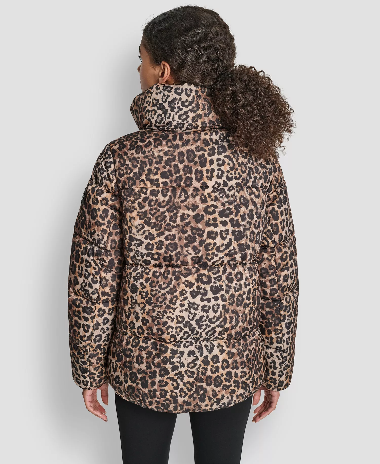 Women's Oversized Collar Quilted Puffer Jacket - Animalize Whiskey - L