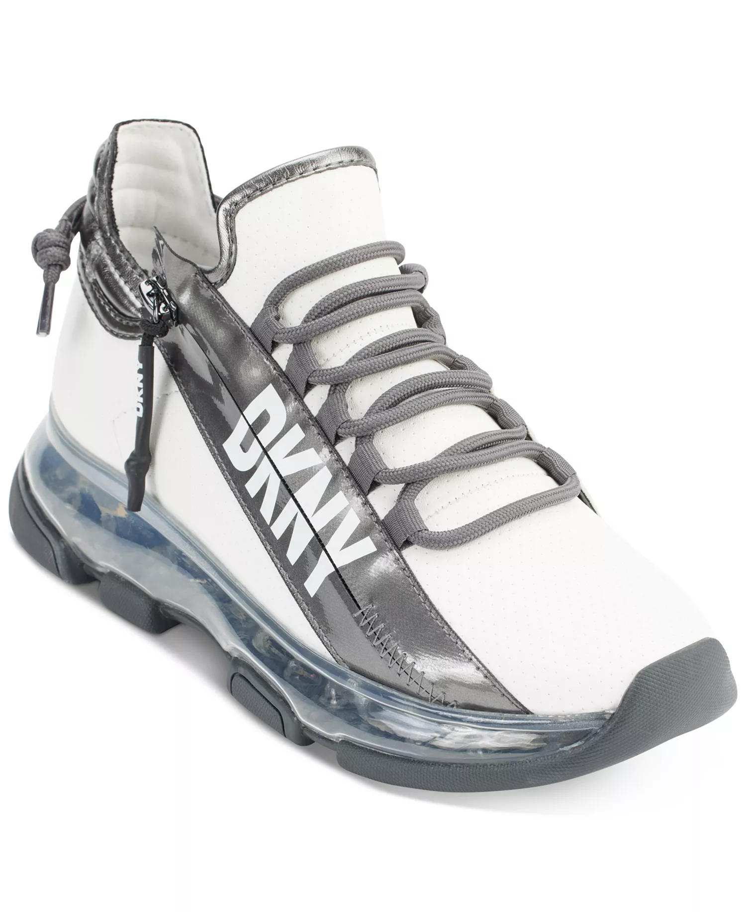 Women's Tokyo Lace-Up Zip Sneakers - White/ Gunmetal - 6M