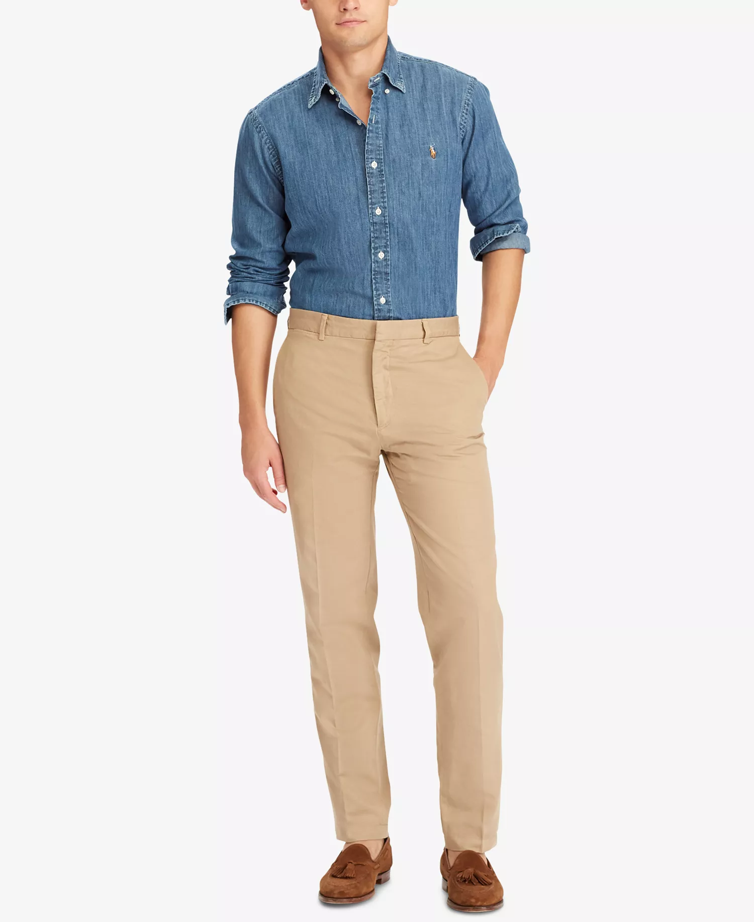 Men's Classic-Fit Denim Shirt - Denim - 2XL