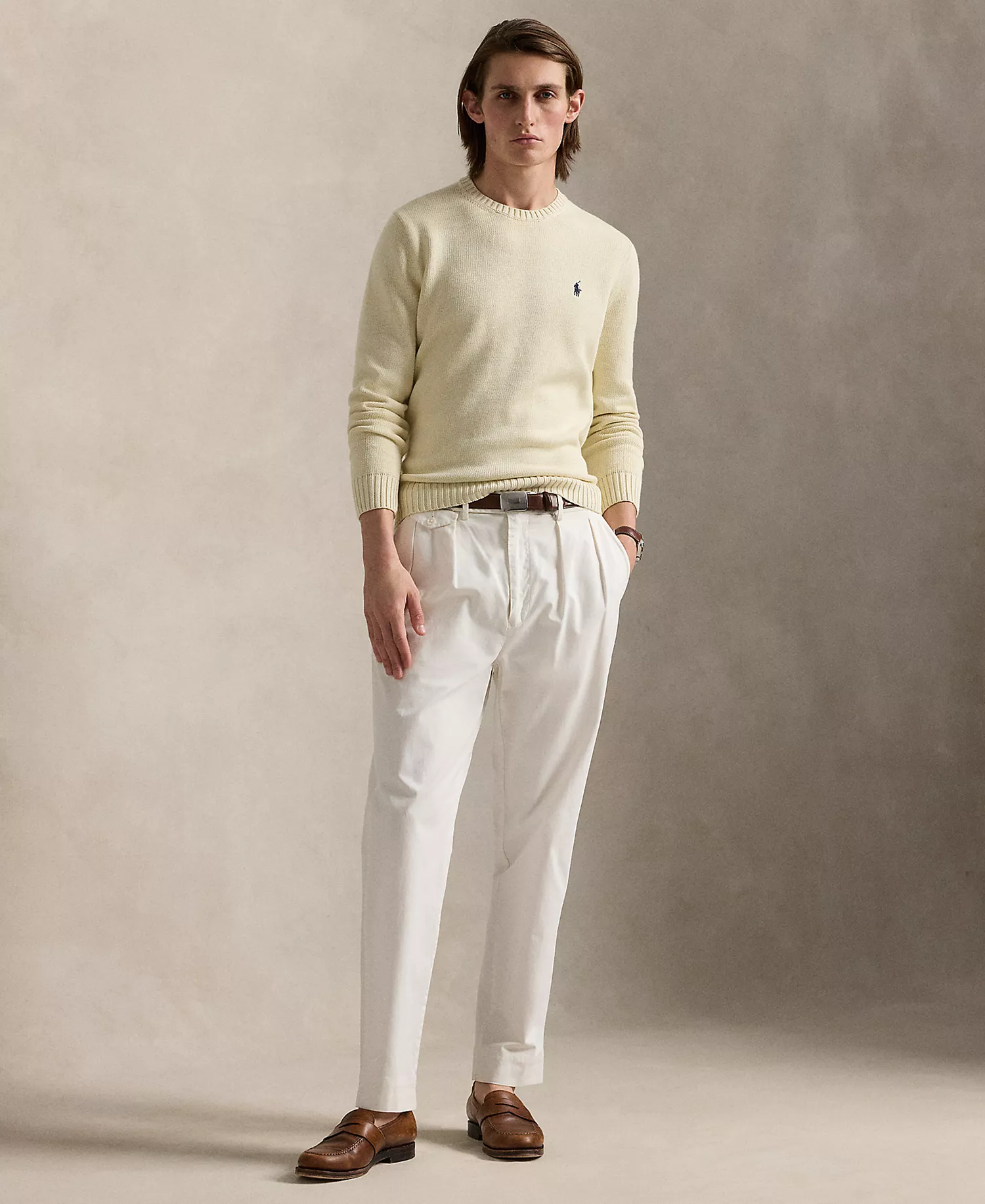 Men's Cotton Crewneck Sweater - Andover Cream - 2XL