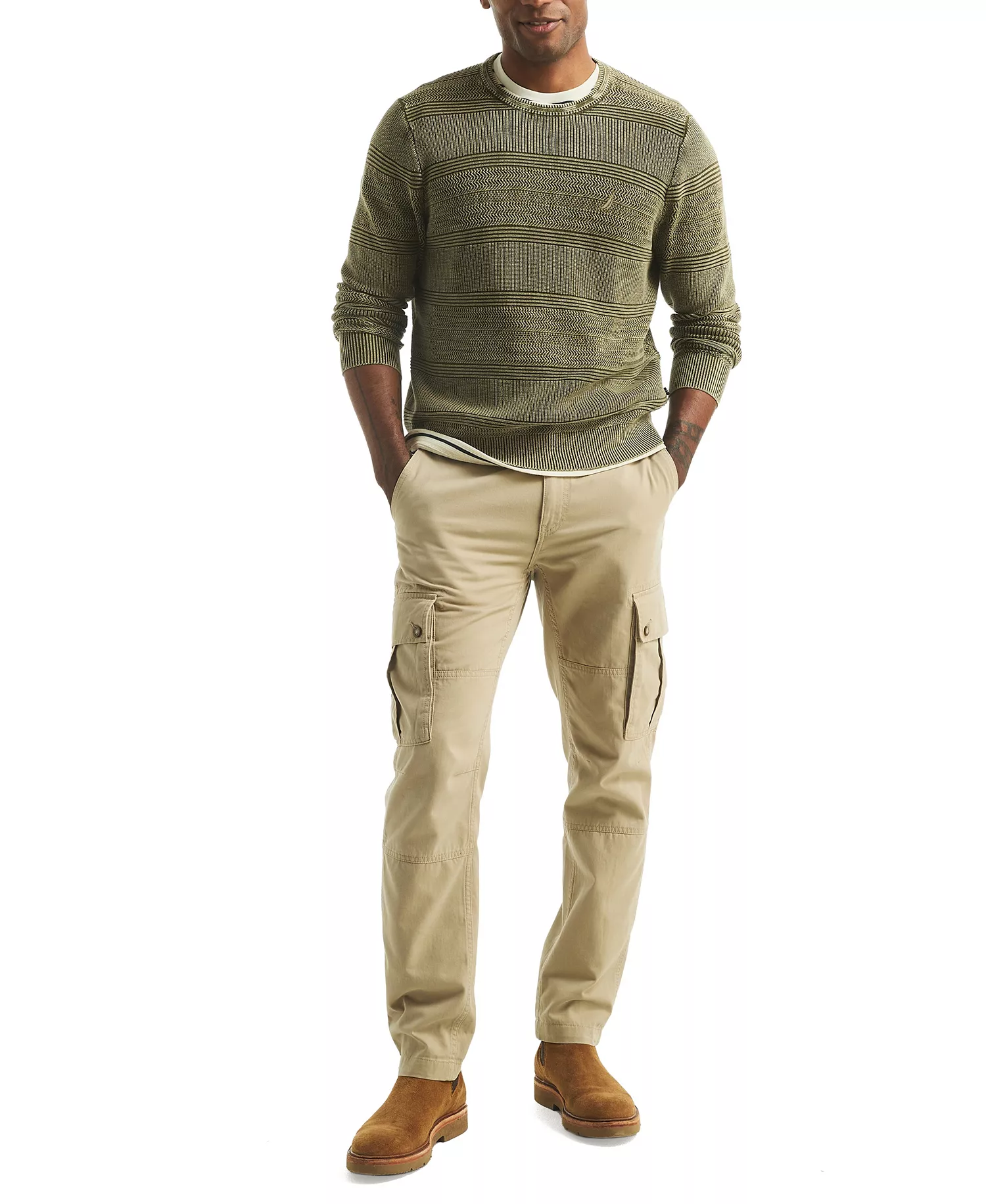 Men's Stonewashed Crewneck Sweater - Combat Olive - 2XL