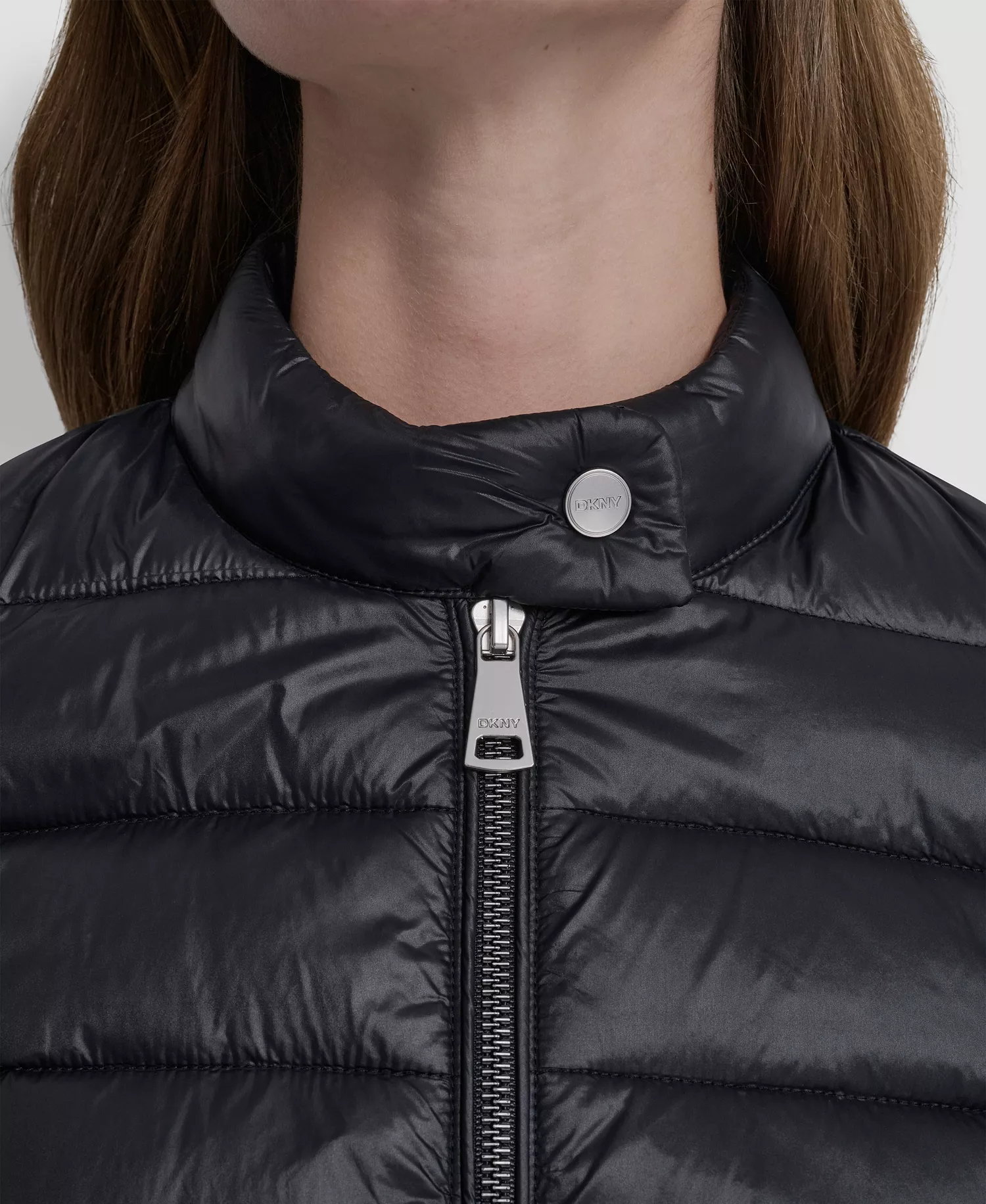 Women's Packable Moto Collar Short Coat - Black - L