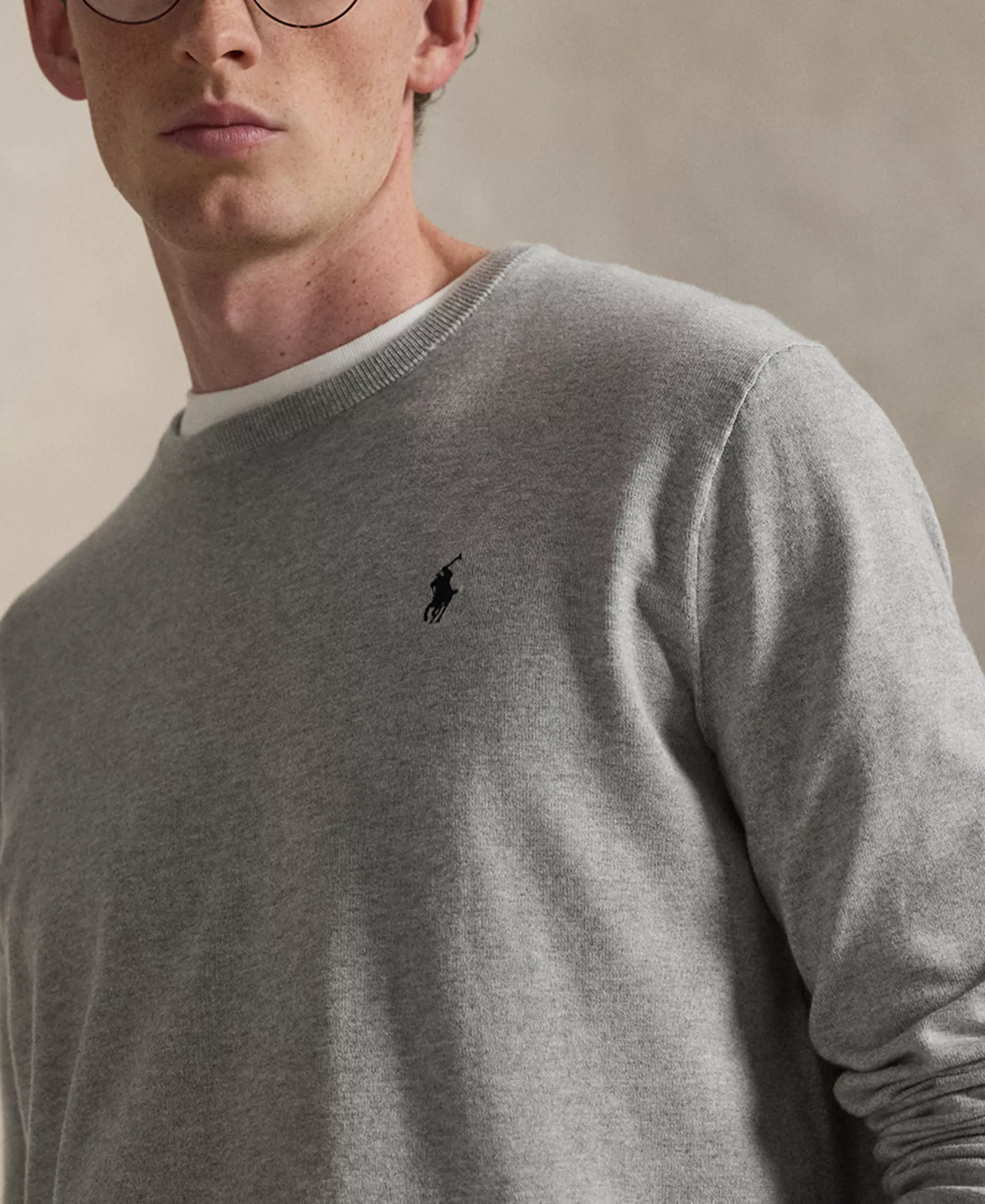 Men's Pima Regular-Fit Crewneck Sweater - Andover Heather - 2XL